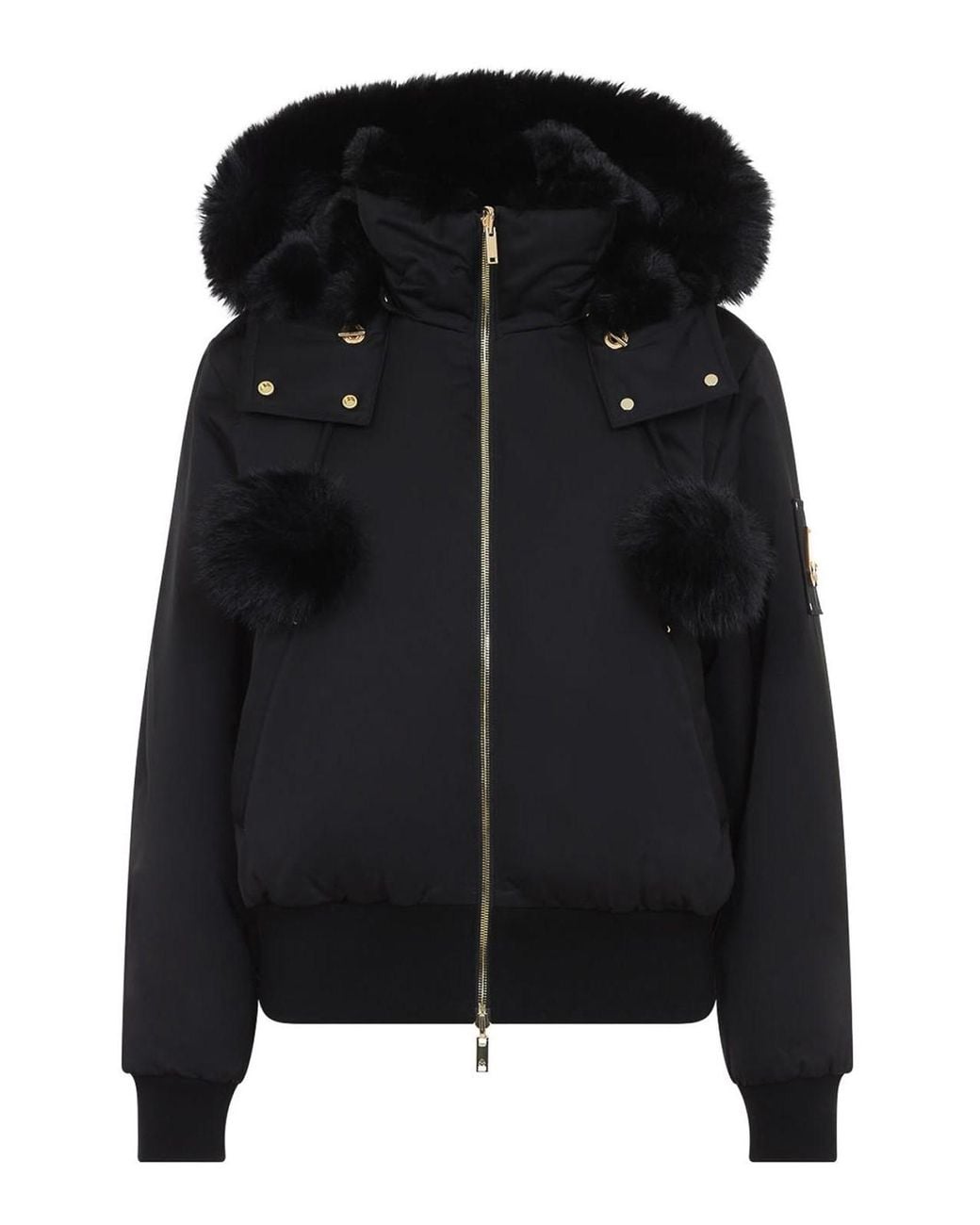 Moose Knuckles Black Lux Satin Bomber