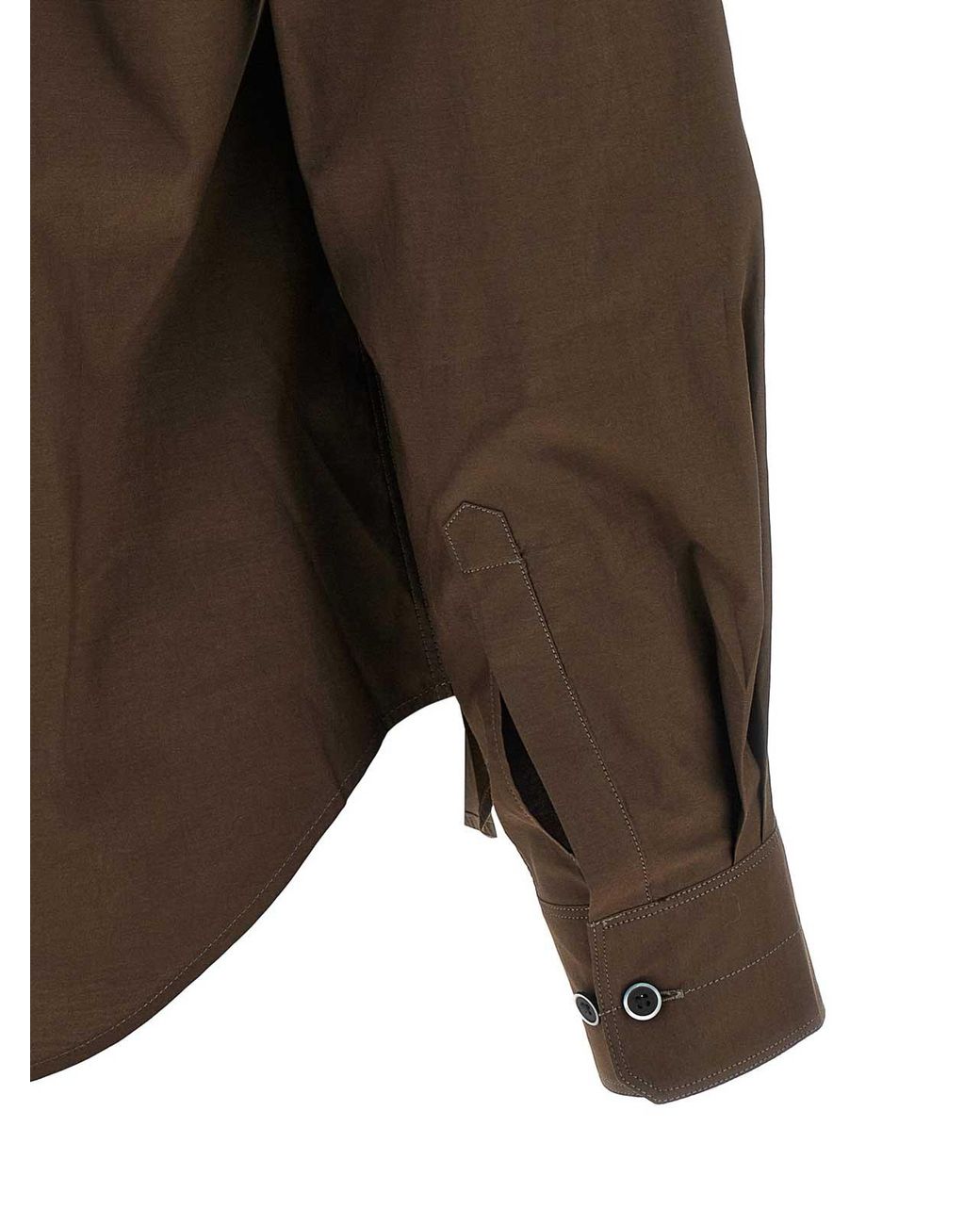 Lemaire Brown Pointed Collar Shirt
