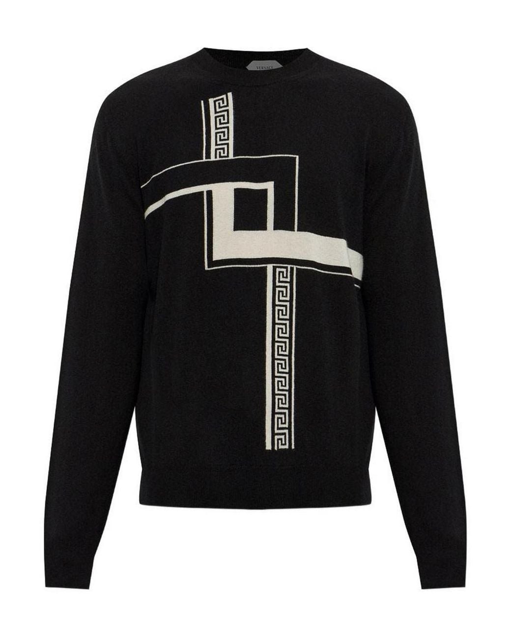 Versace Black Crew-Neck Sweater for men