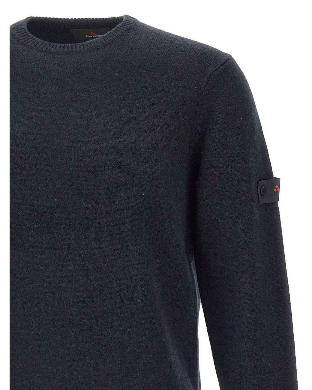 Peuterey Blue Sweater With Application for men