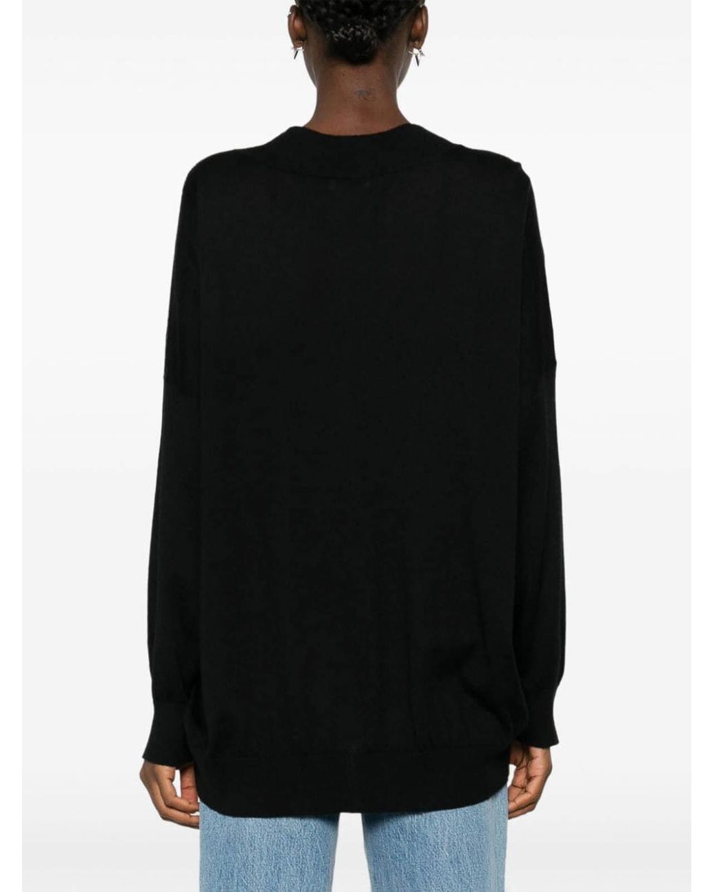 Brunello Cucinelli Black Long Sleeve V-Neck Sweater