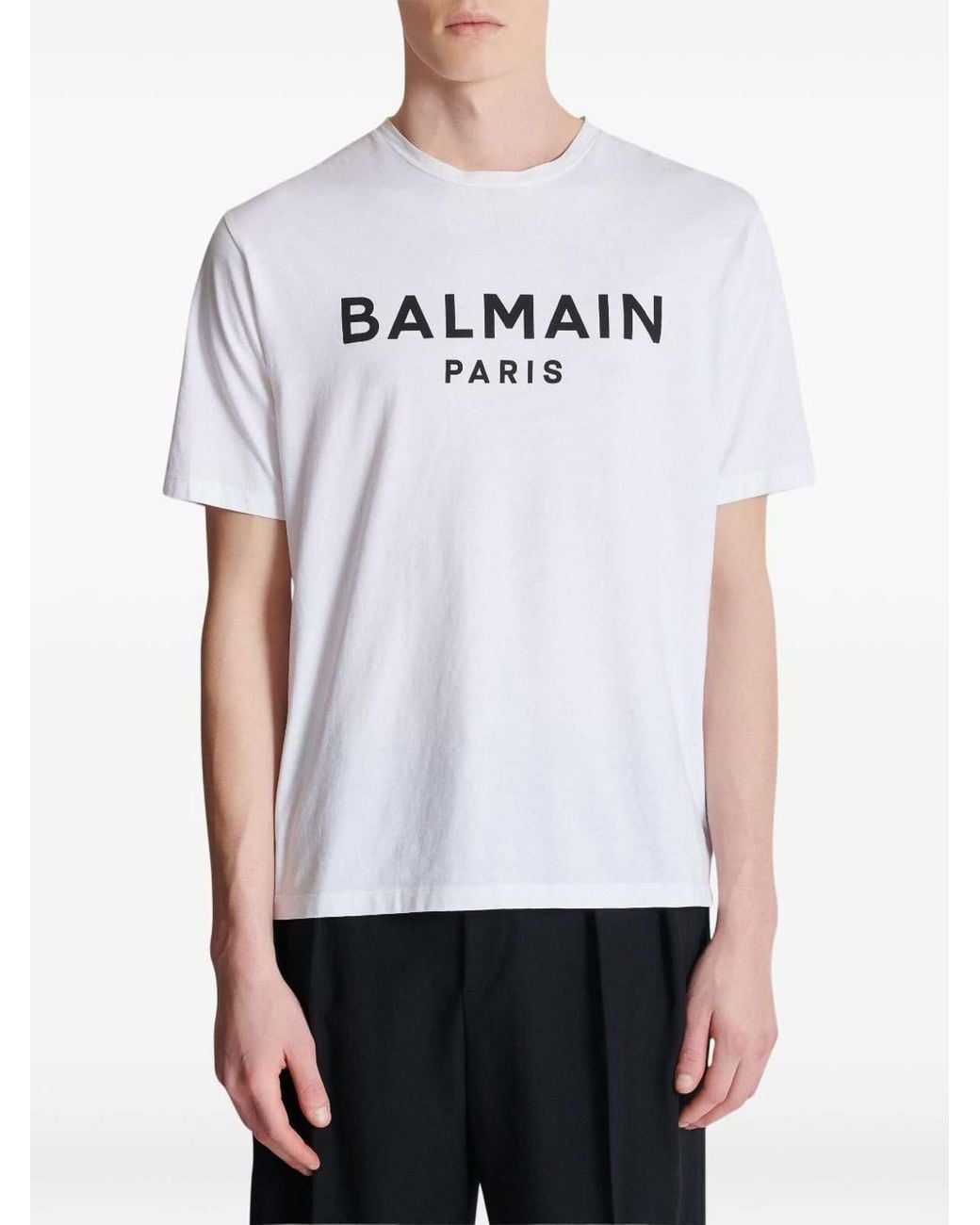 Balmain White Loose Ss T-Shirt for men