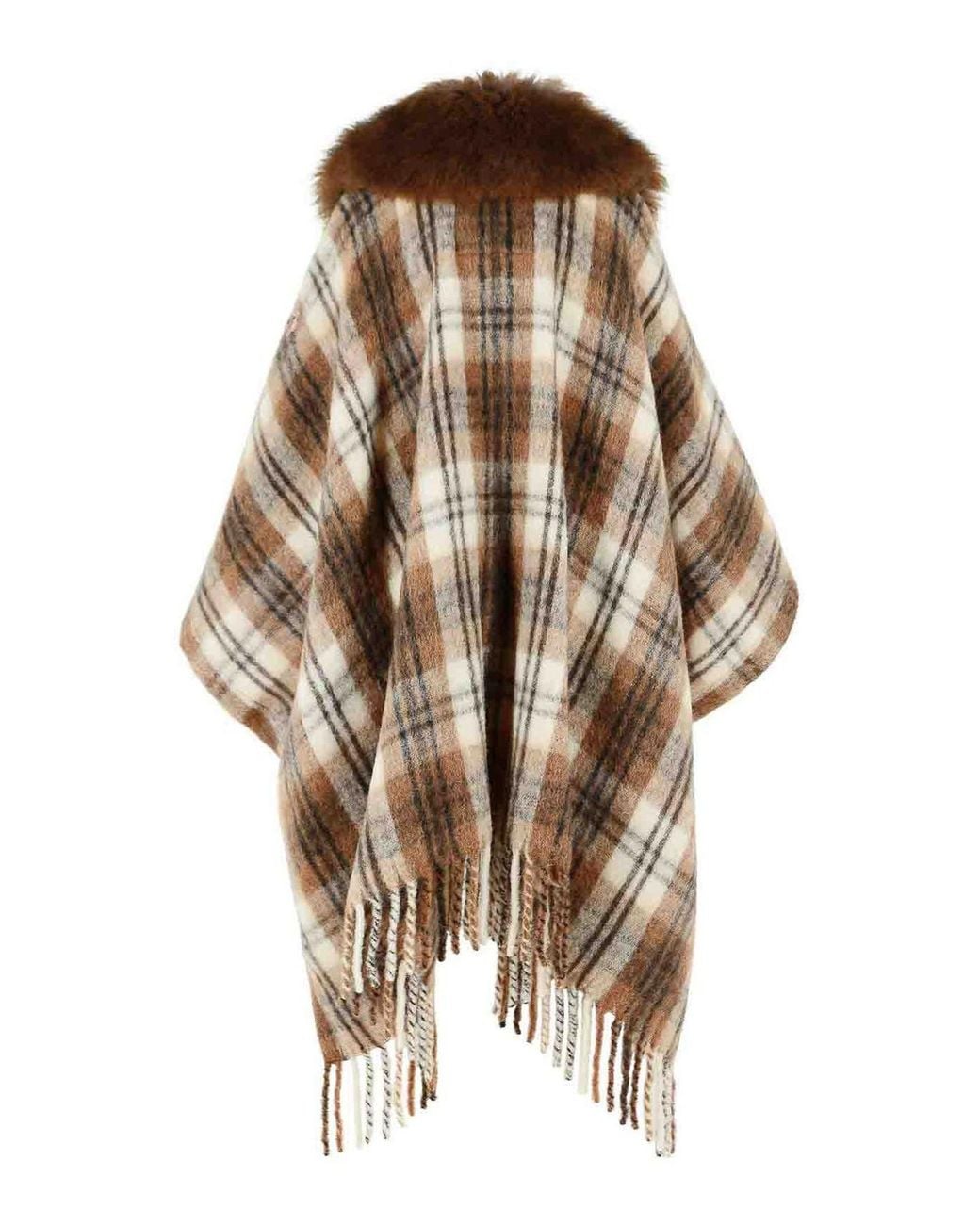 Moncler Brown Wool Blend Cape