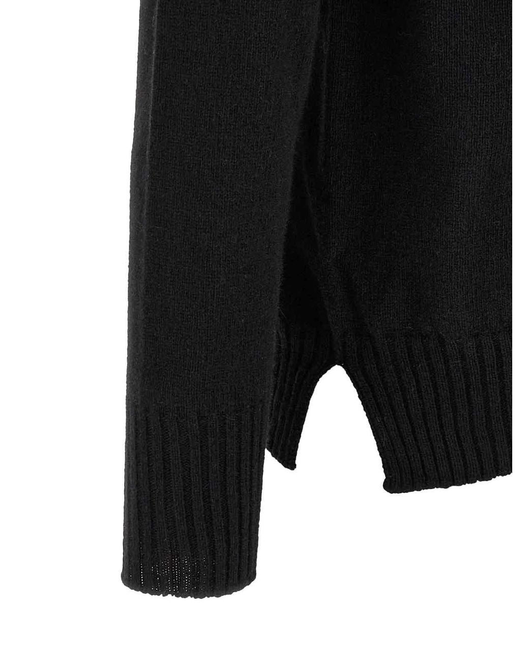 Ma'ry'ya Black High Neck Sweater With Slits for men