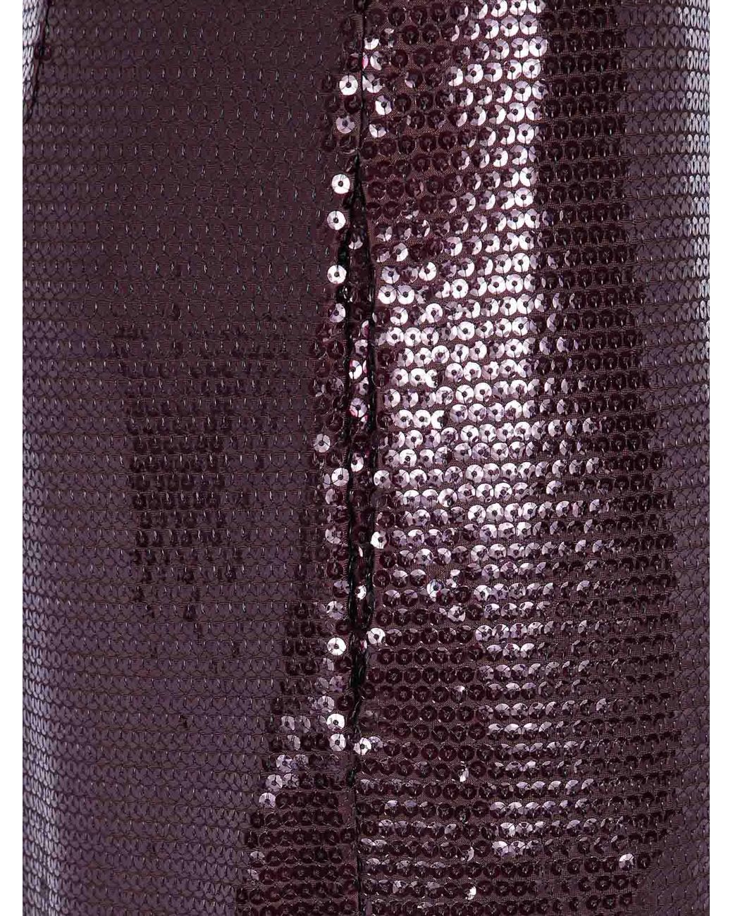 Alberta Ferretti Purple Paillettes Su Jersey Trousers