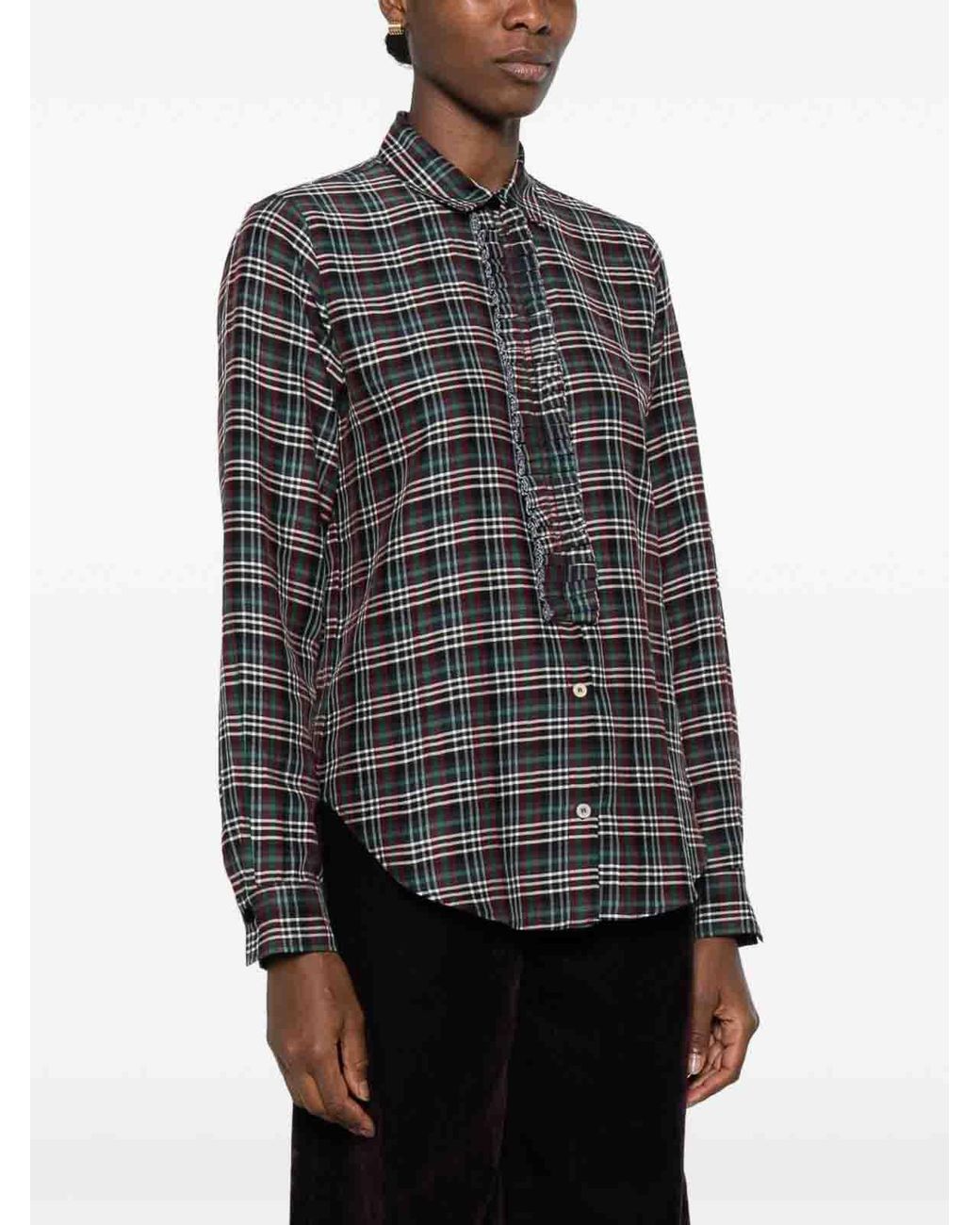 Forte_forte Gray Cotton Blend Tartan Shirt