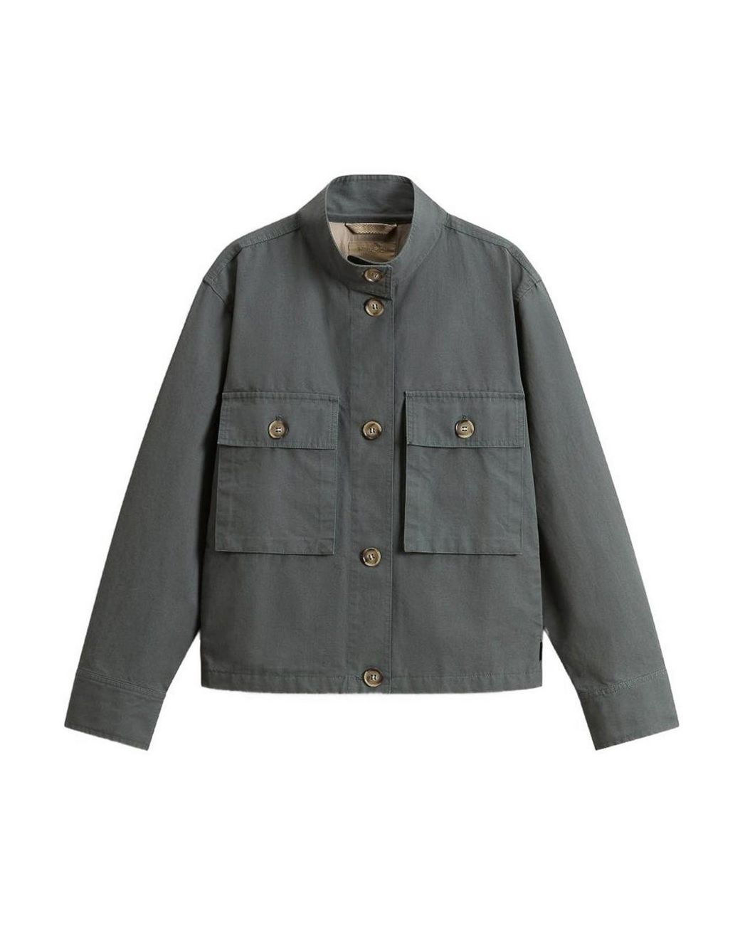 Woolrich Gray Canvas Field Overshirt