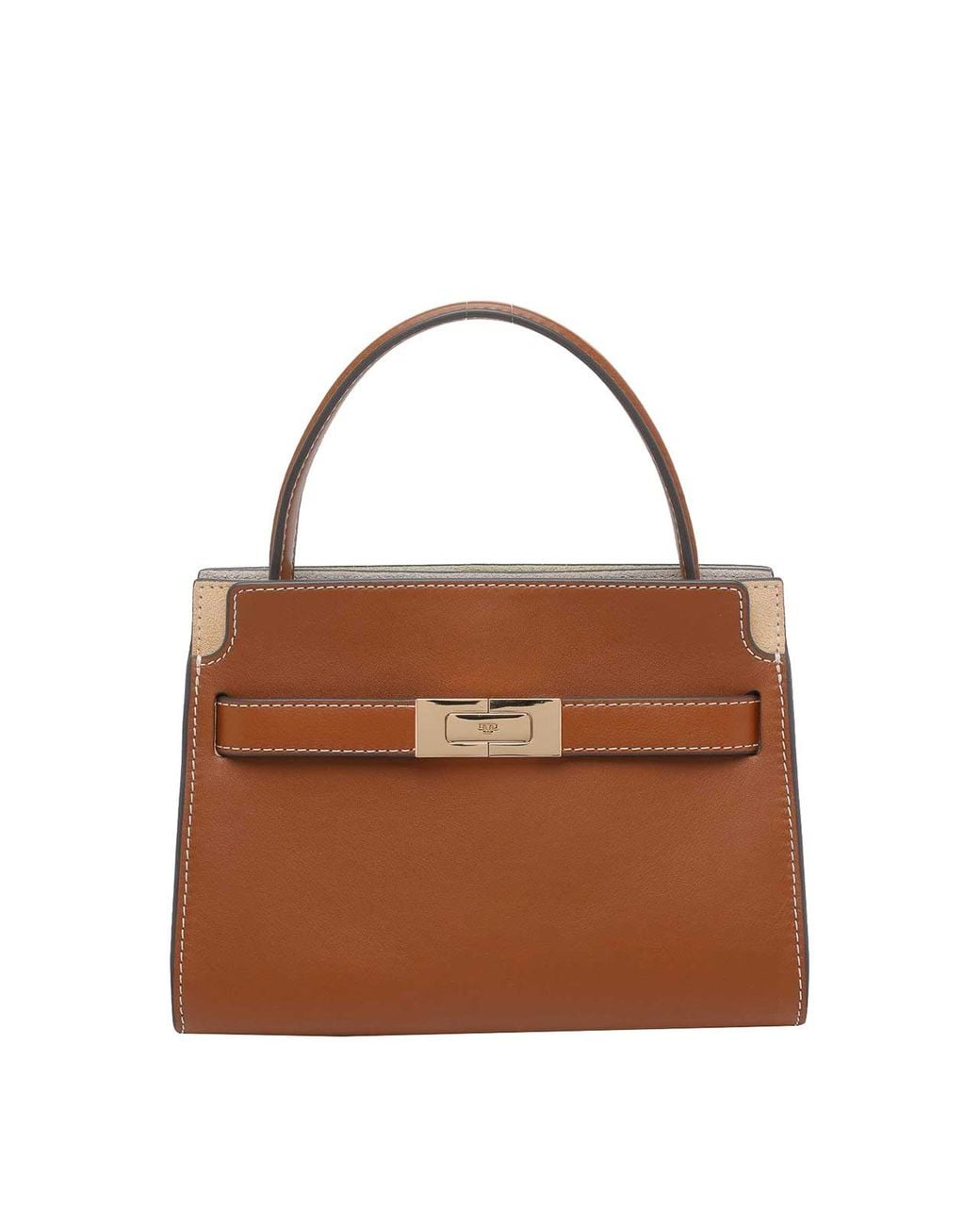 Tory Burch Brown Petite Double Lee Radziwill Handbag