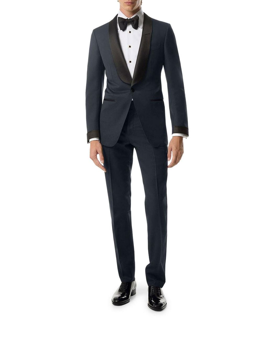 Tom Ford Blue Single Breasted Tuxedo With Silk Inserts for men