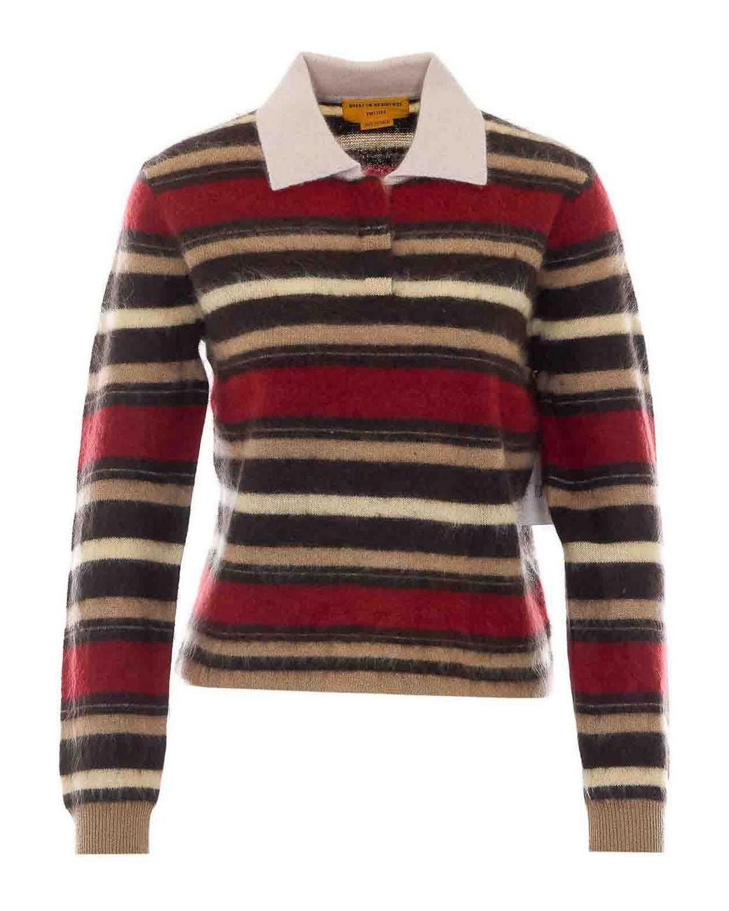 Guest In Residence Red Grizzly Striped Polo