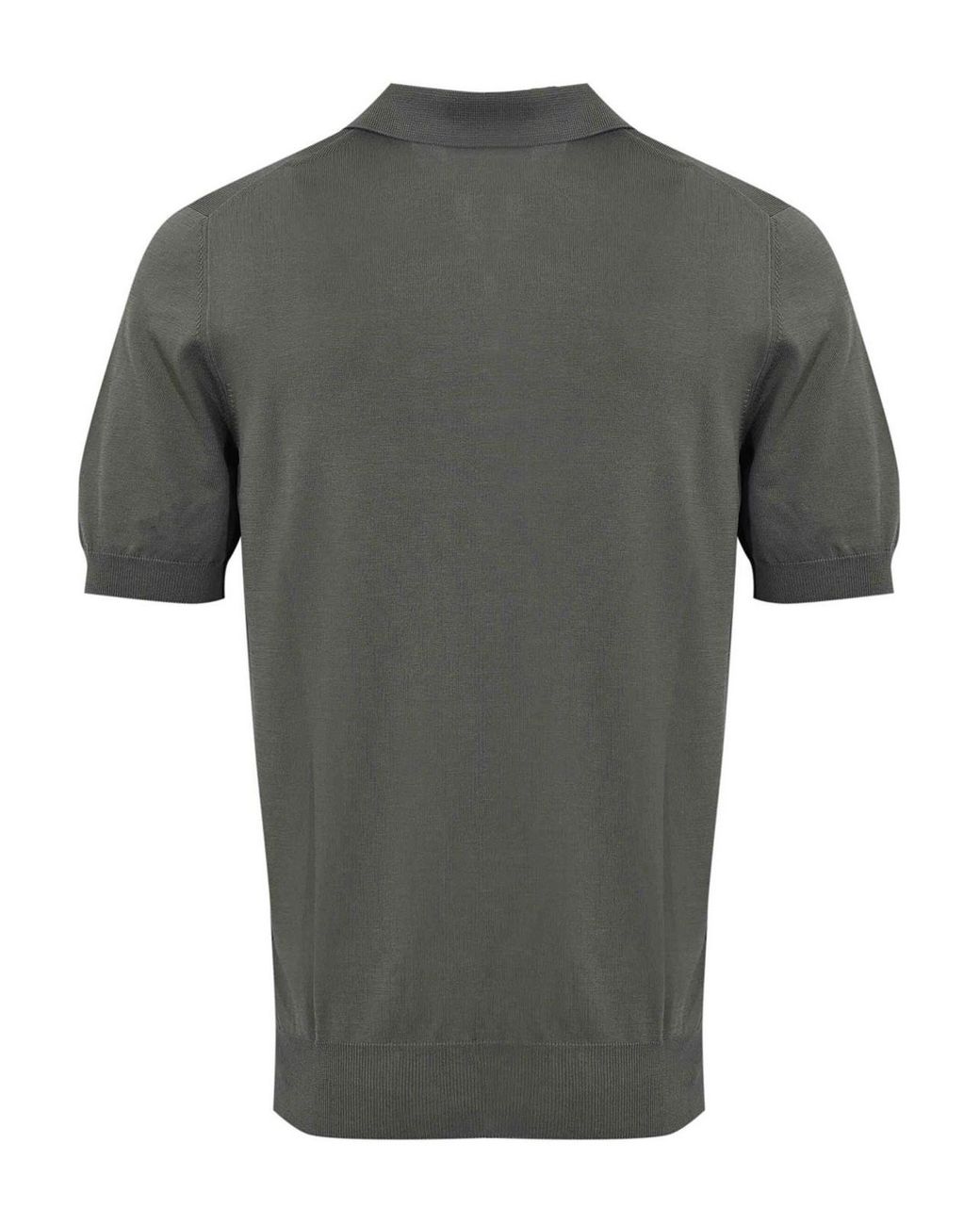 Fay Gray Military Cotton Knit Polo Shirt for men