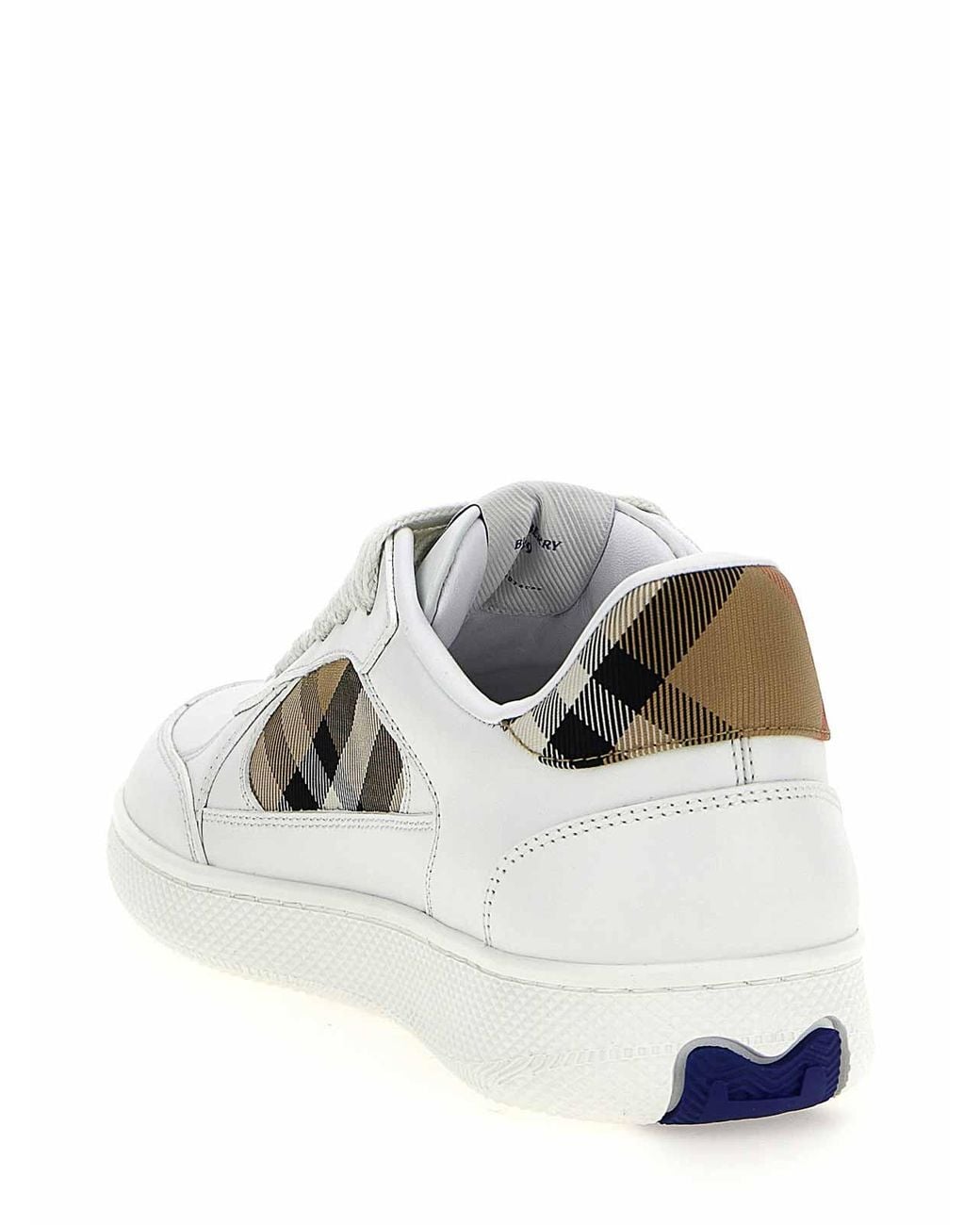 Burberry White Sneakers Street Style Padded Collar