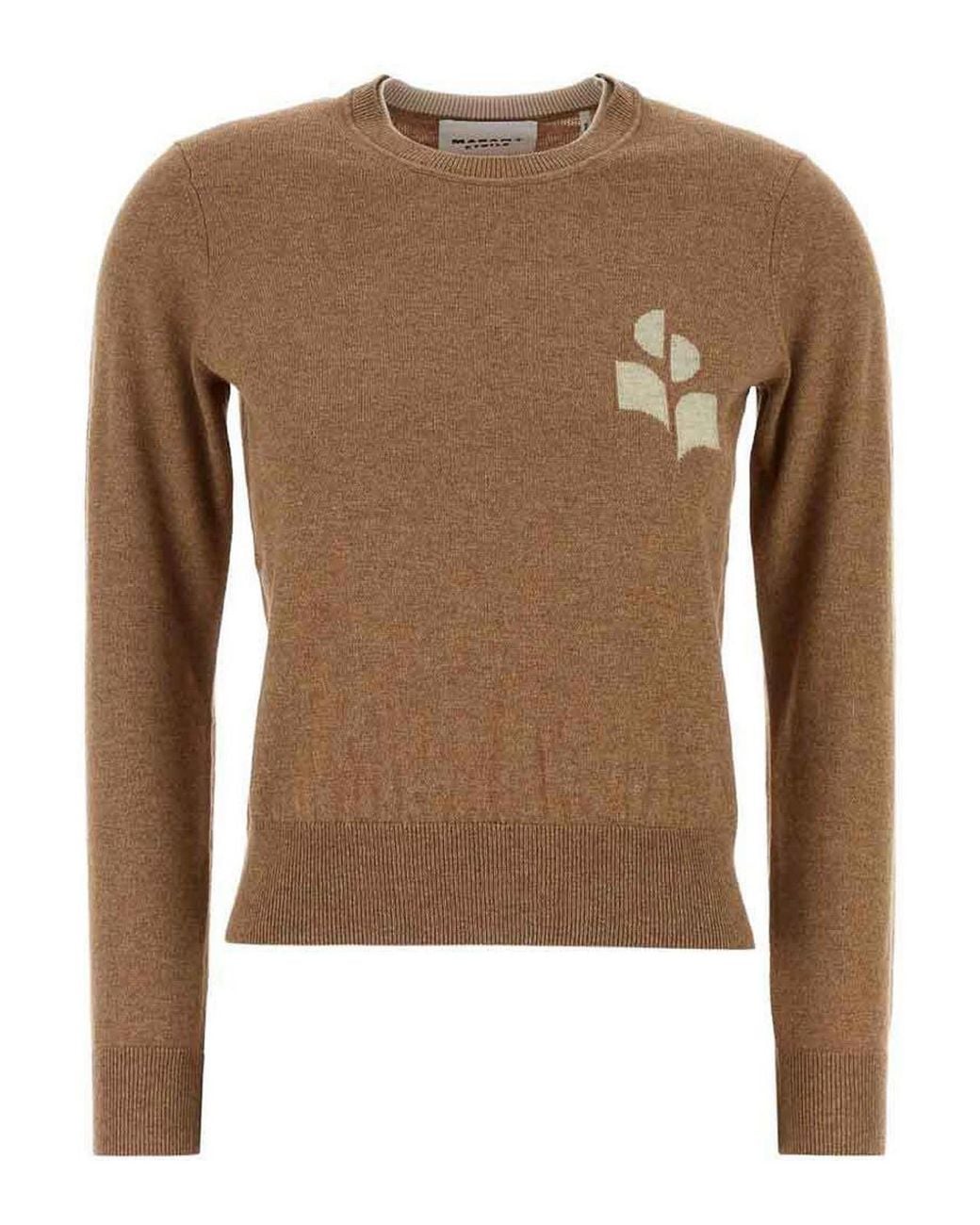 Isabel Marant Brown Lanta Logo-Detail Pullover