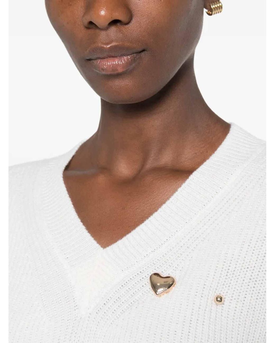 Twinset White Round Neck Sweater