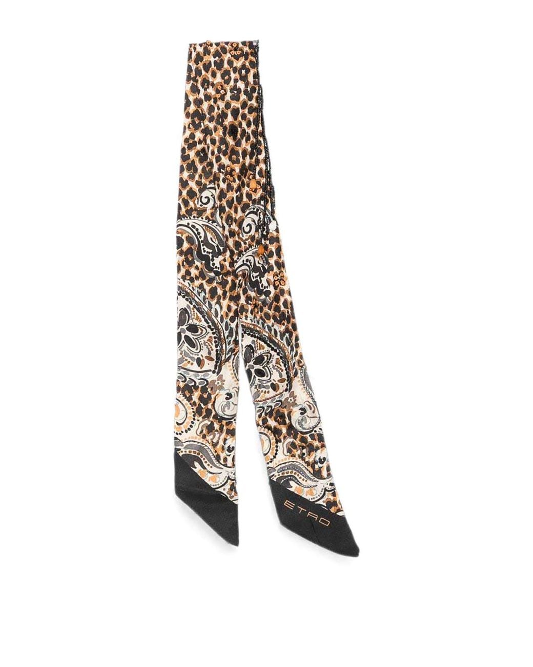 Etro White Printed Silk Foulard