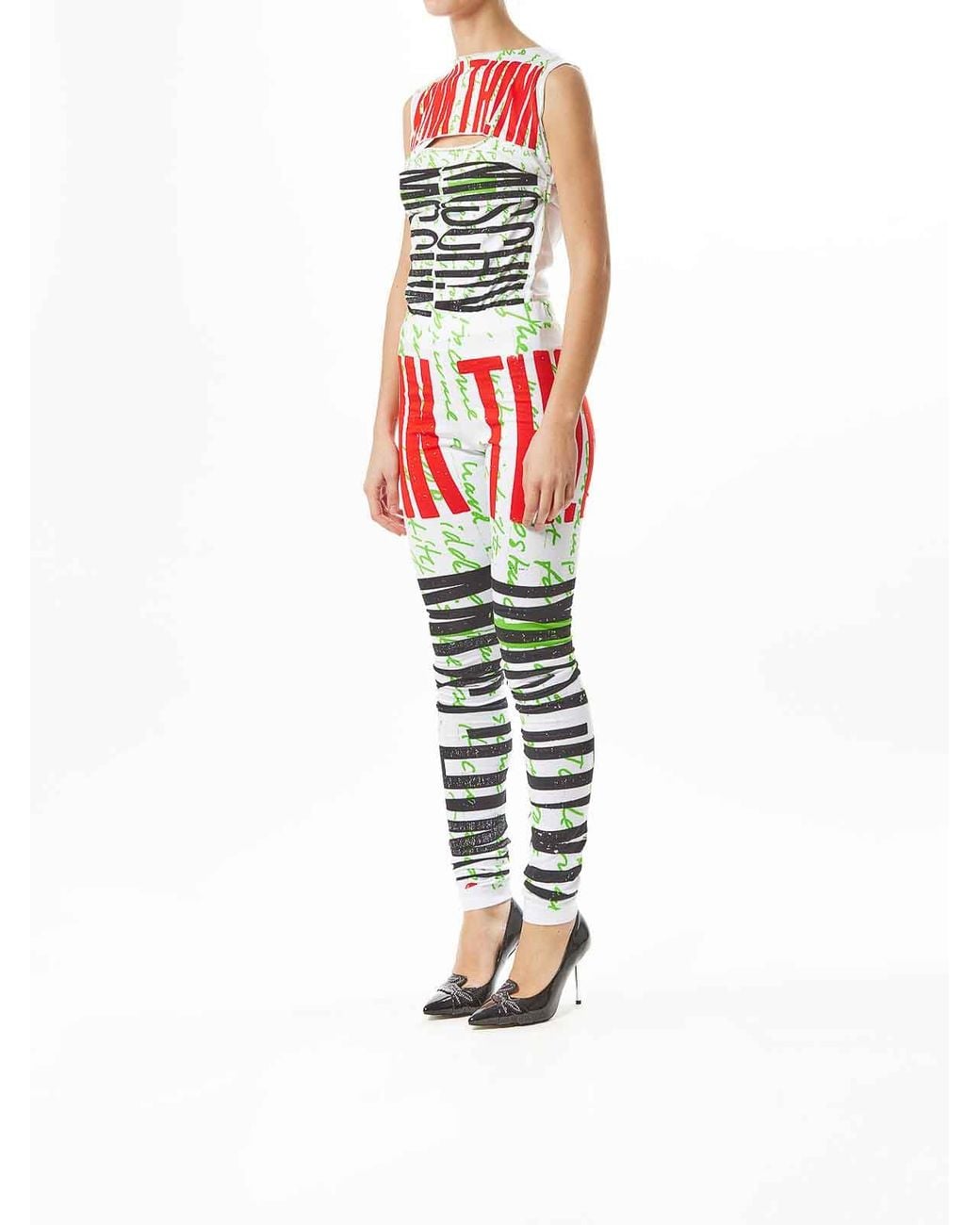 Moschino White Th!Nk Leggings