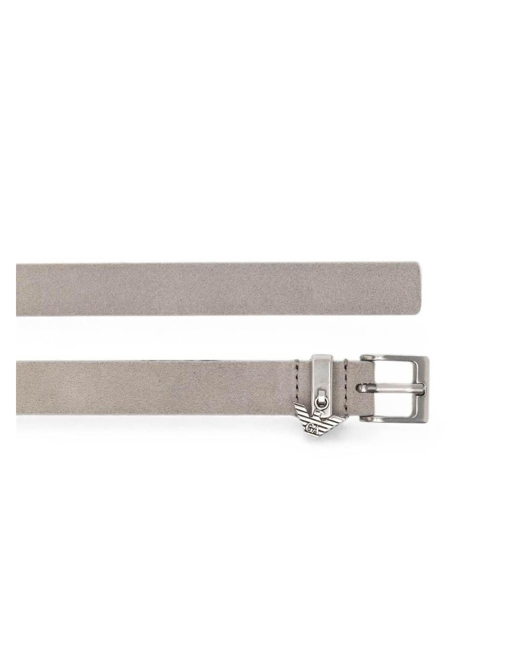Emporio Armani Gray Leather Belt