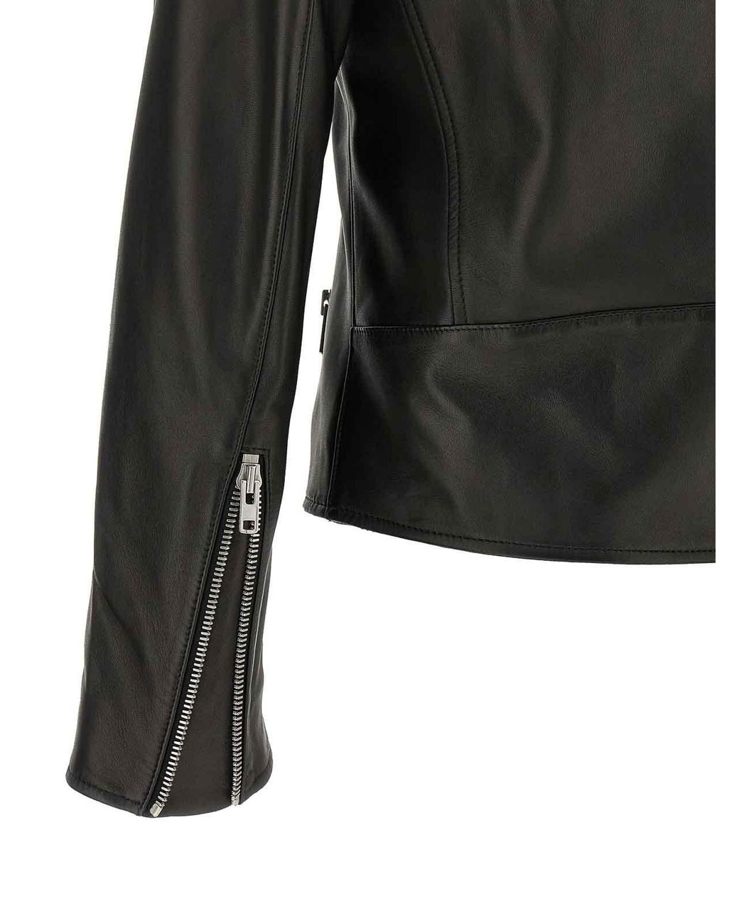 Maison Margiela Black '5-Zip' Leather Jacket for men