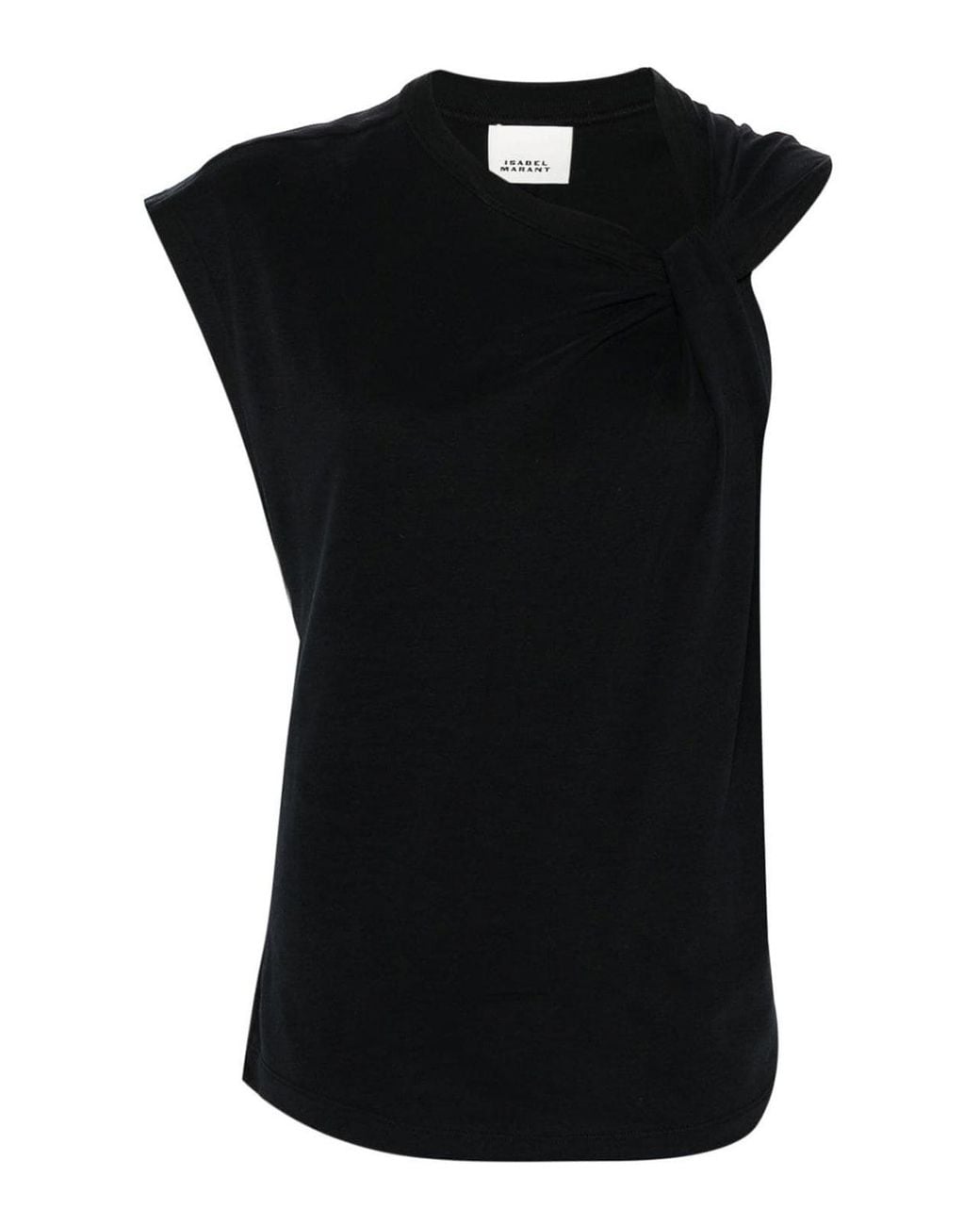 Isabel Marant Black Asymmetric Organic Cotton T Shirt