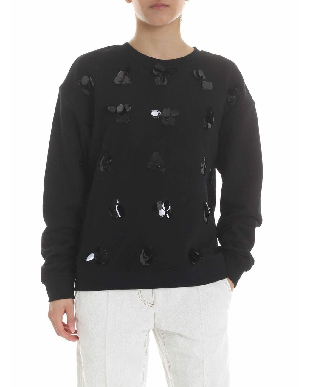 McQ Alexander McQueen Black Decorated Sweatshirt