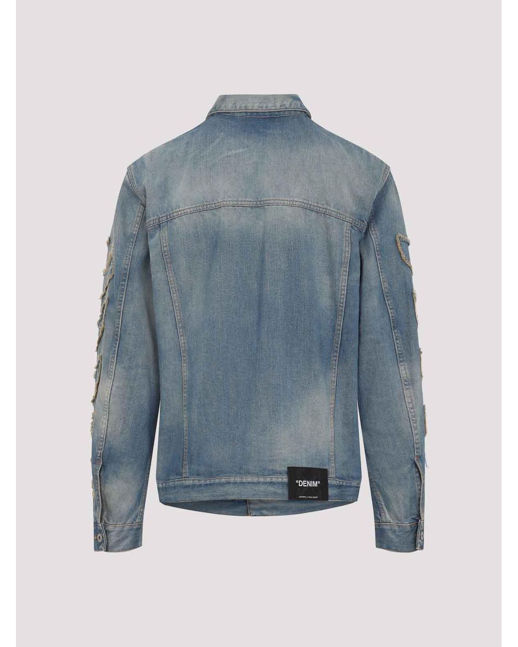 Off-White c/o Virgil Abloh Blue Off Patch Skate Jacket for men
