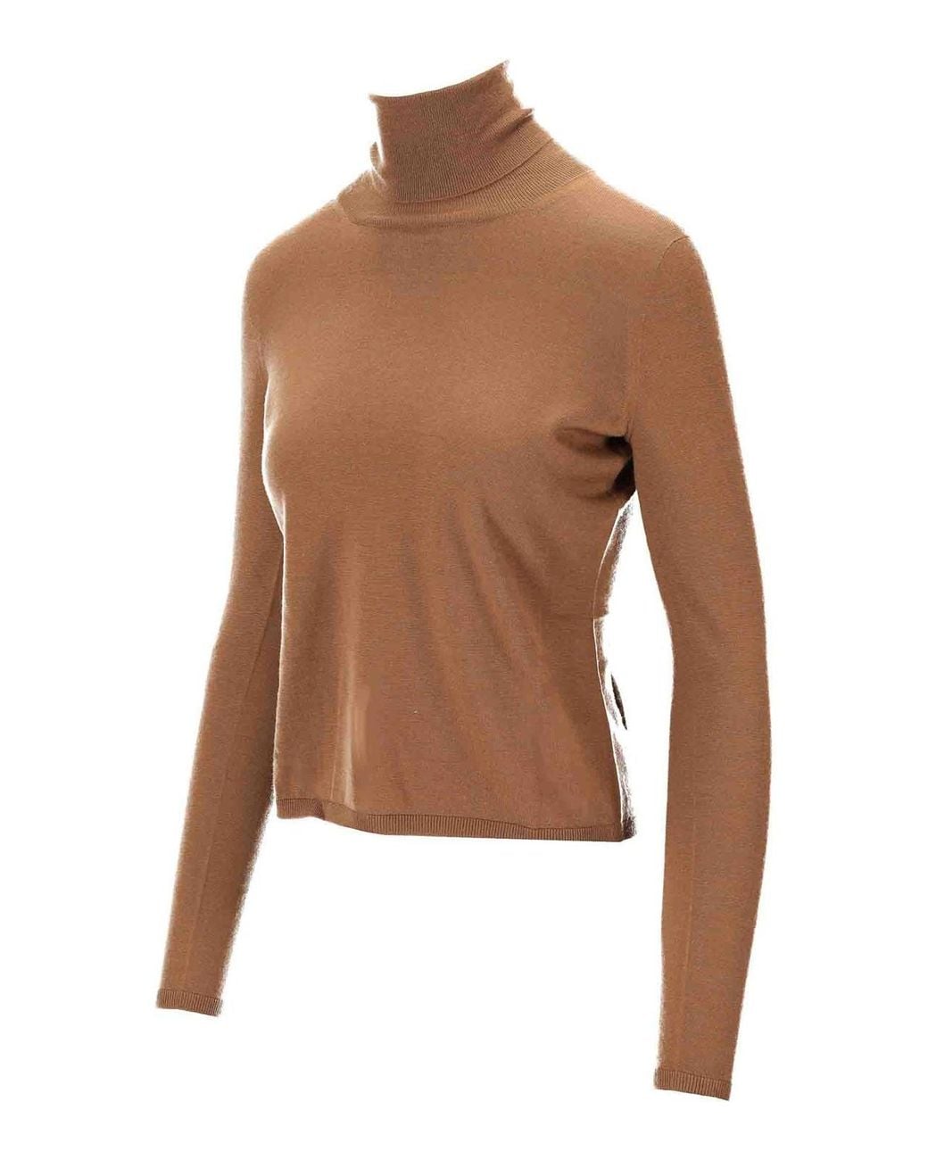 Max Mara Brown Veloce Lightweight Cashmere Turtleneck