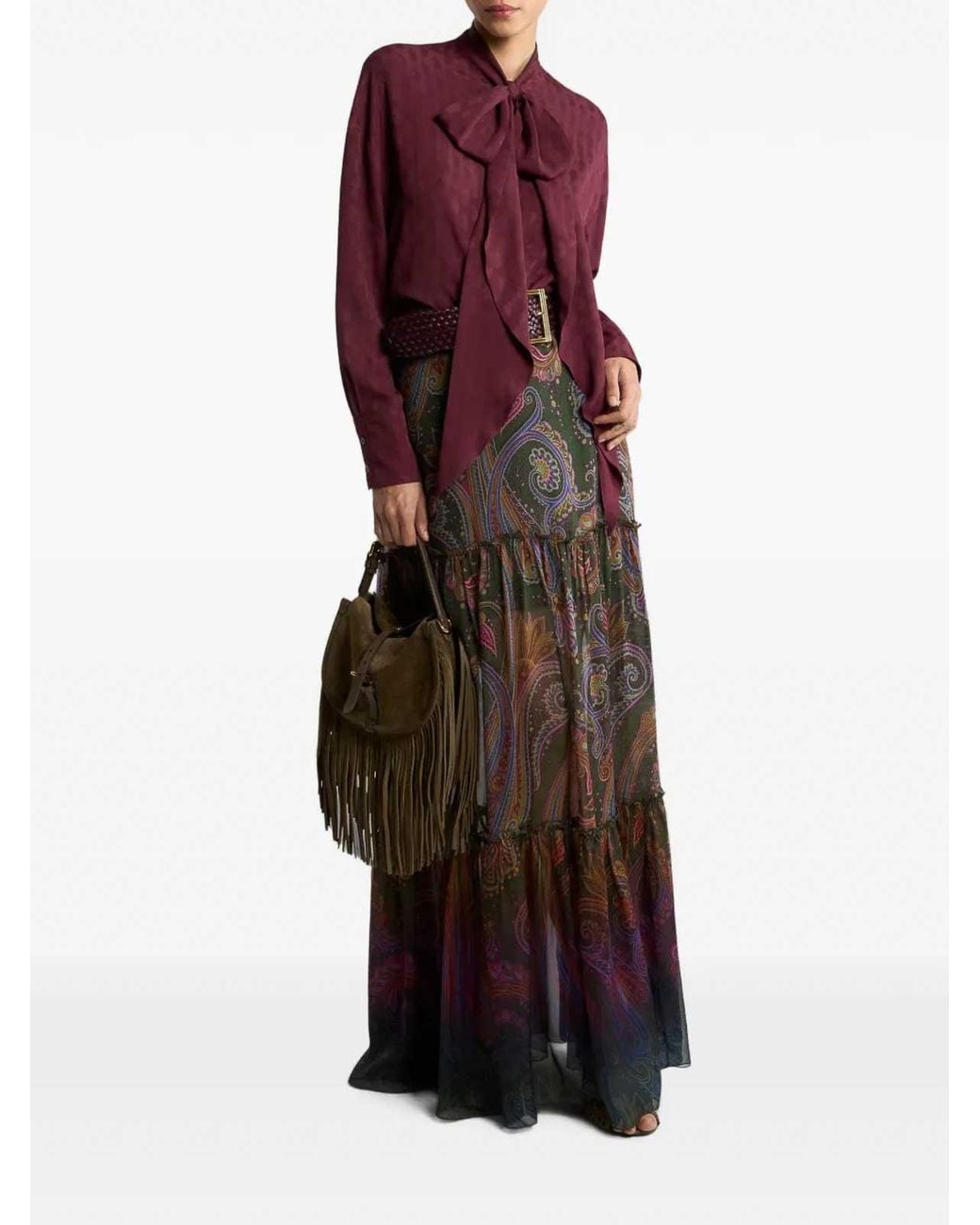 Etro Brown Paisley Skirt