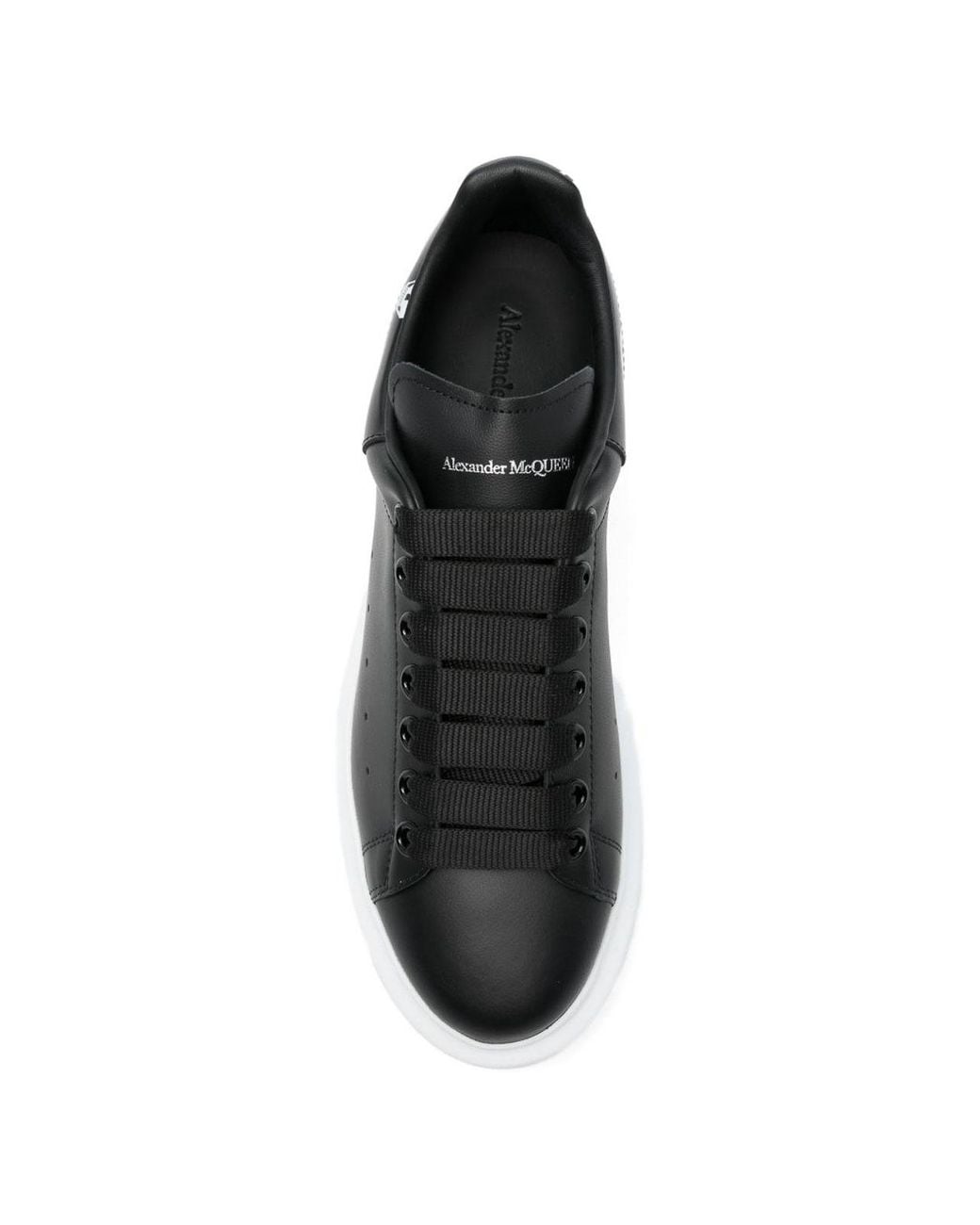 McQueen Black Oversized Skull-Print Sneakers