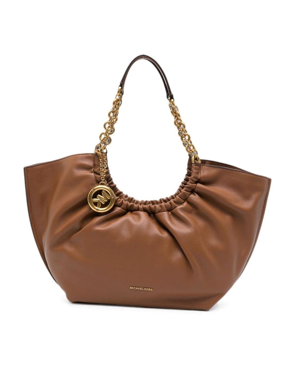 Michael Kors Brown Ruched Hobo Bag