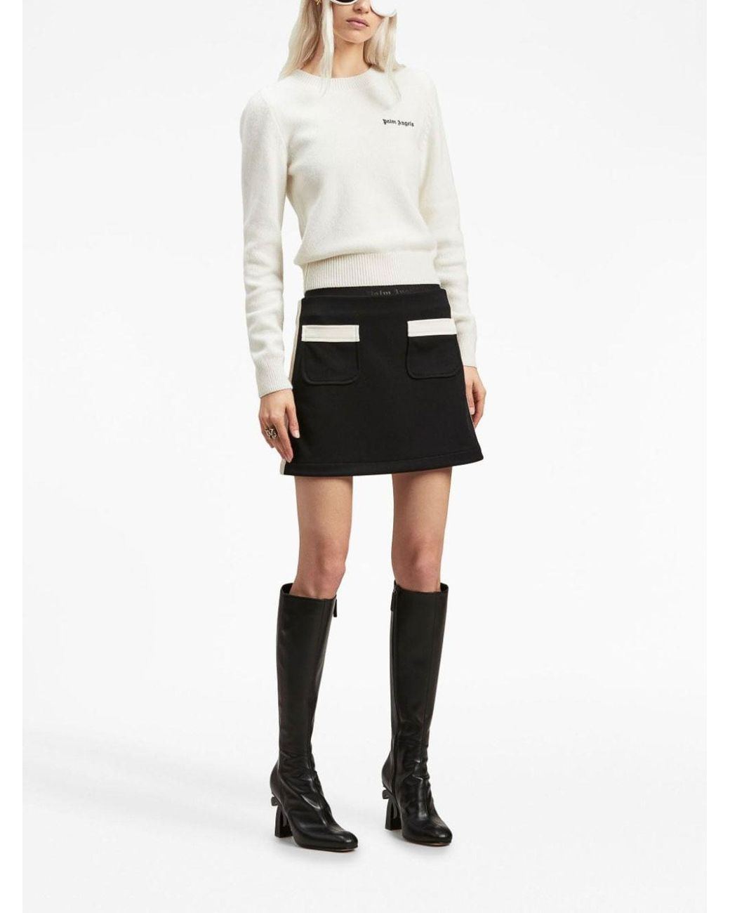 Palm Angels White Classic Logo Sweater