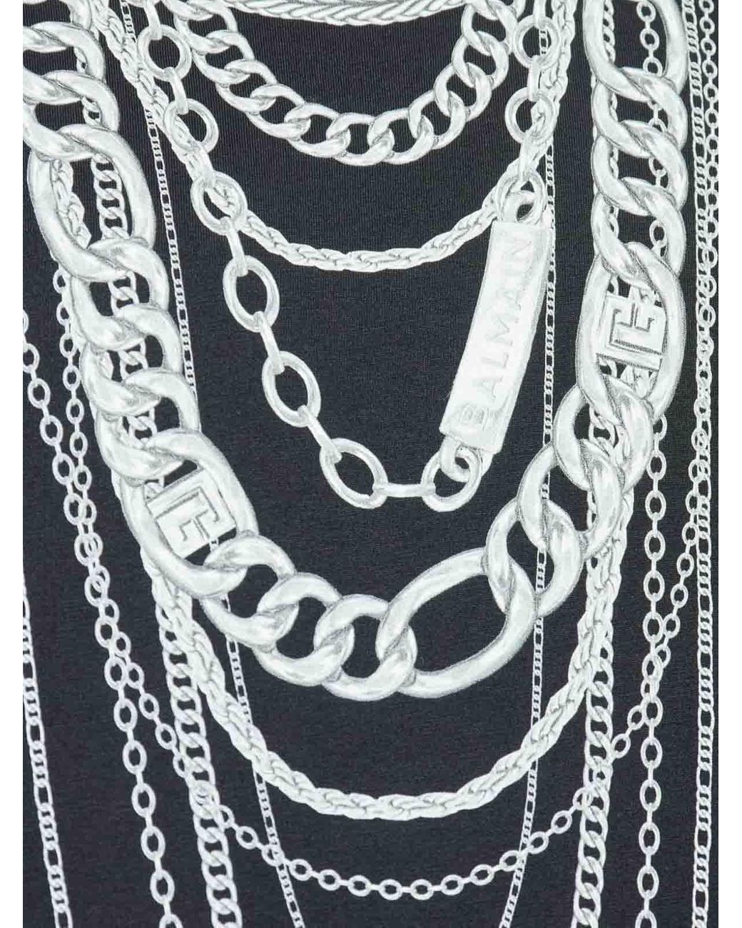 Balmain Black Printed T-Shirt for men