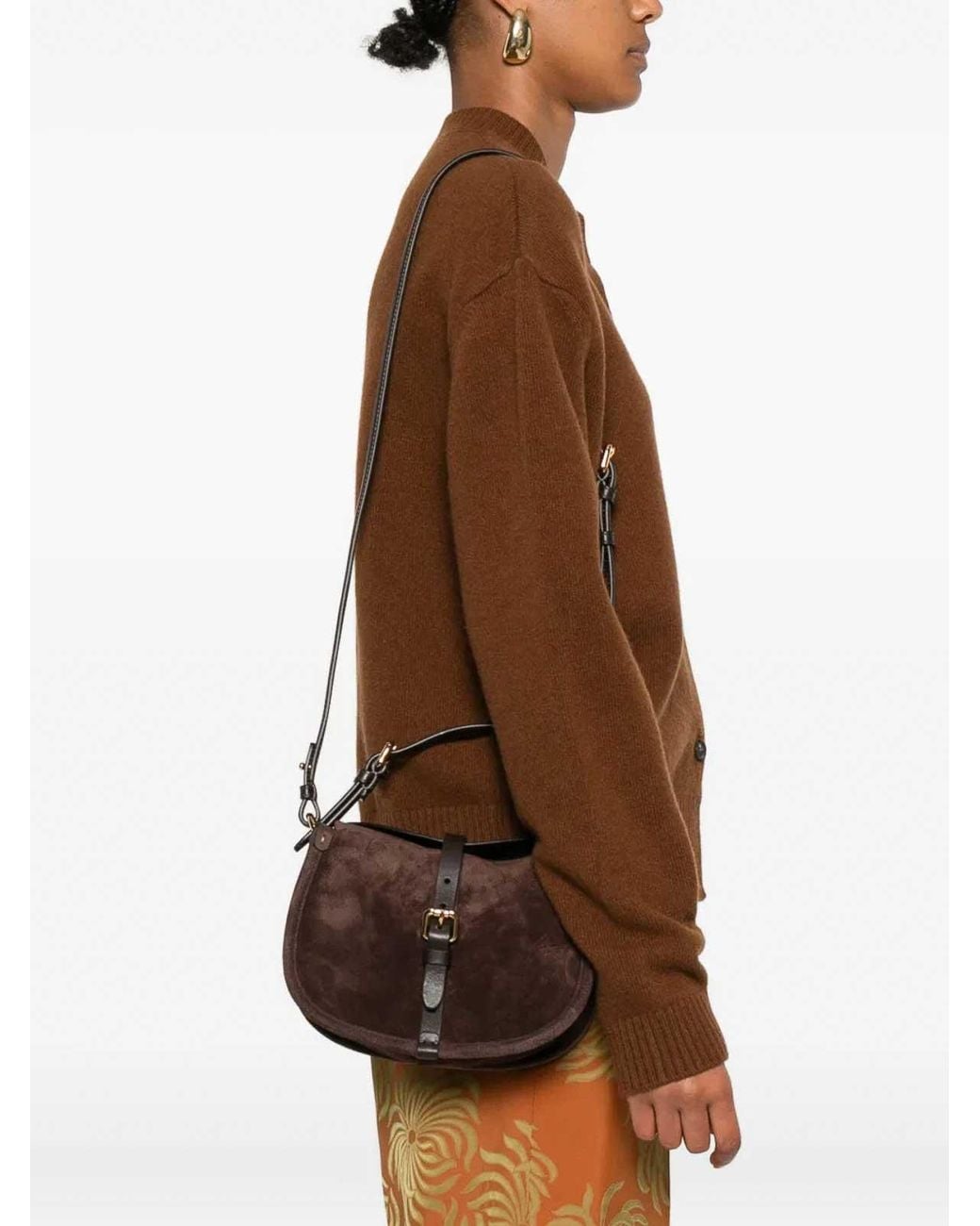 Etro Black Pony S Suede Crossbody Bag