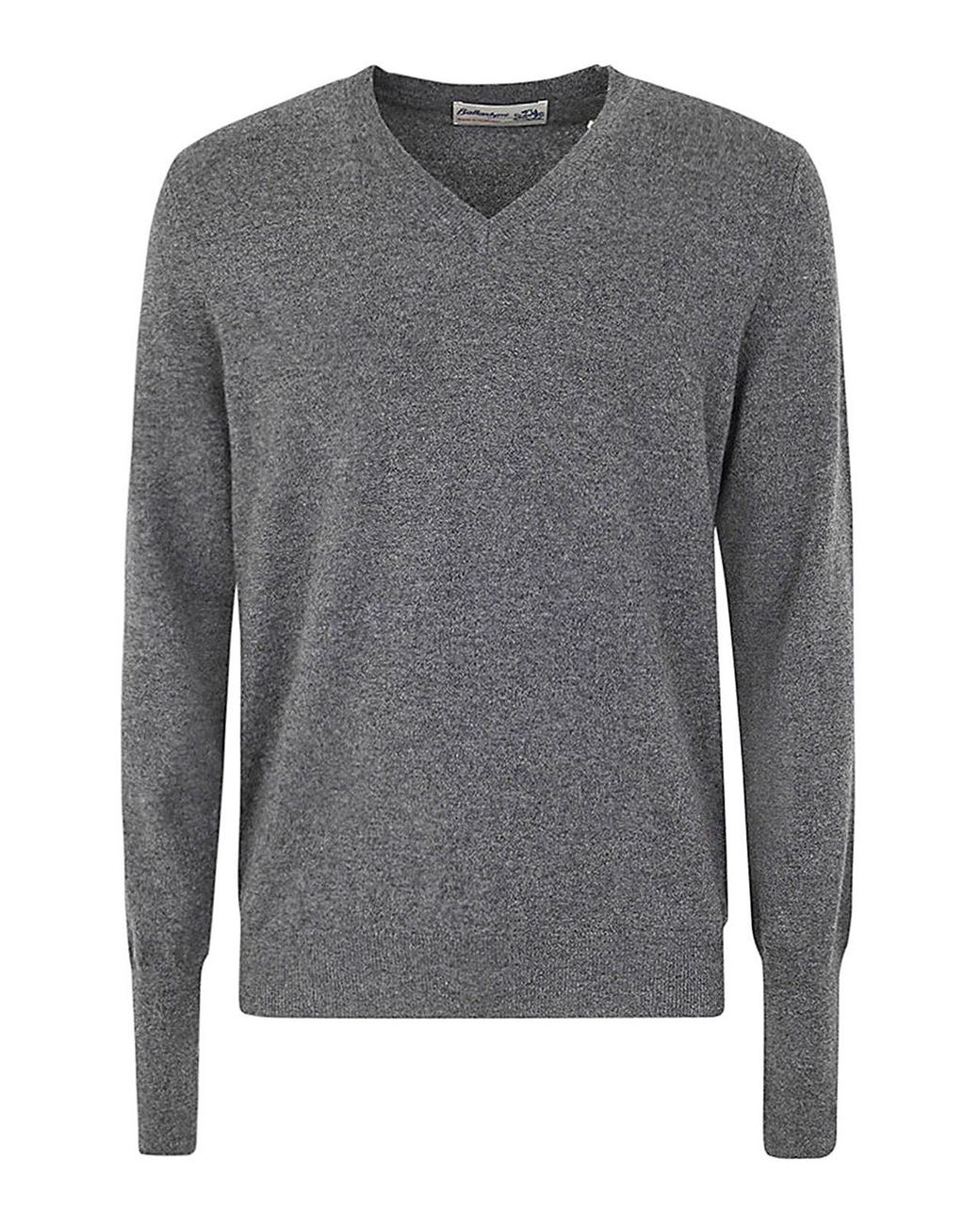 Ballantyne Gray V Neck Pullover for men
