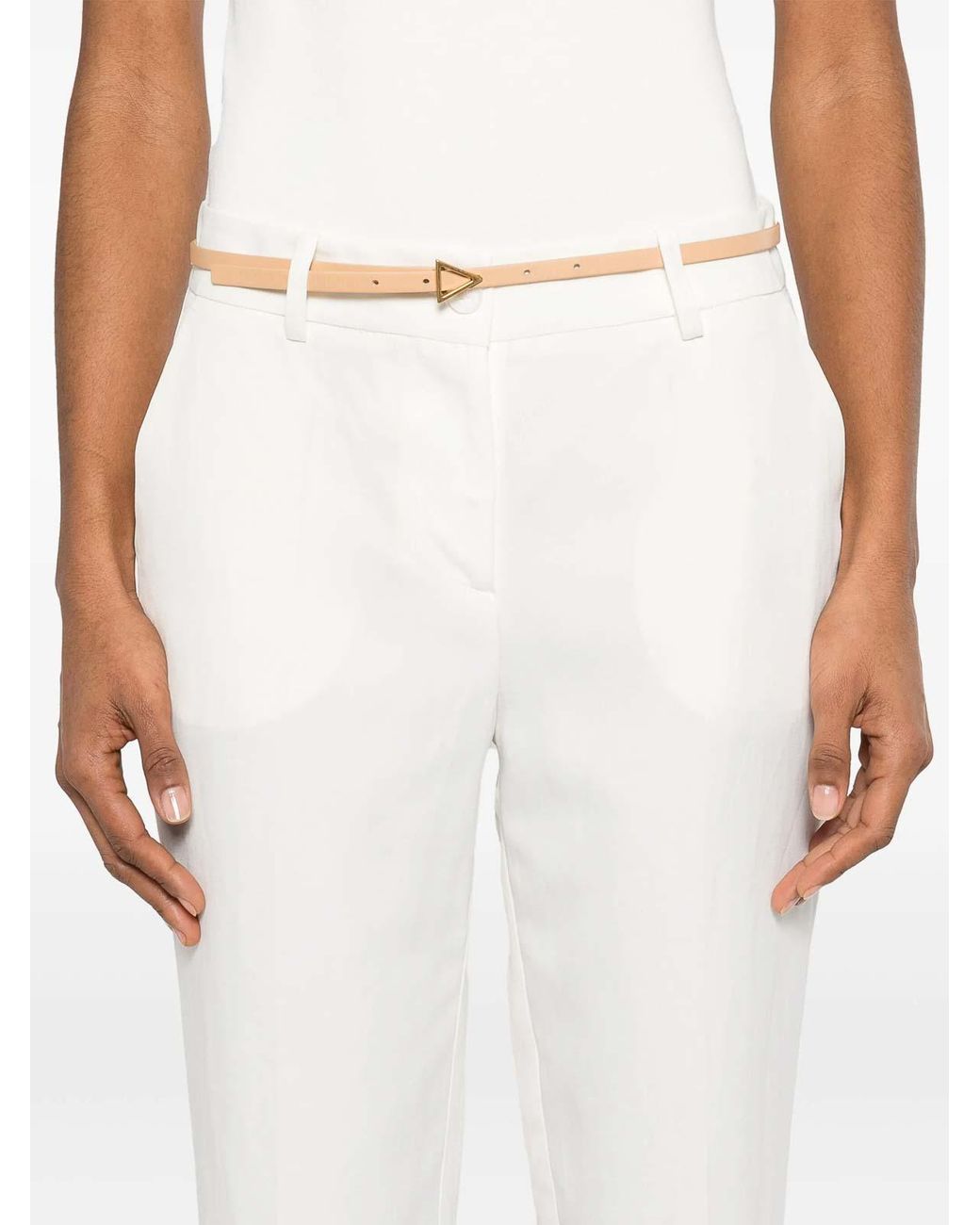 P.A.R.O.S.H. White Raisa25 Cropped Trousers