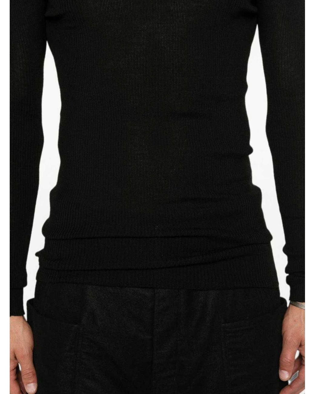 Rick Owens Black Crew-Neck Sweater for men
