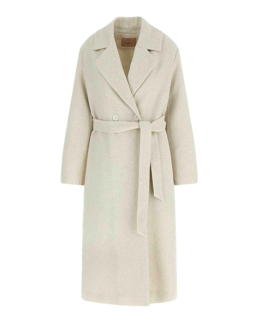 Twinset White Lam Thread Coat