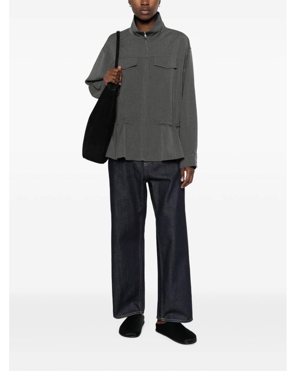 ELEH Gray Single-Breasted Blazer