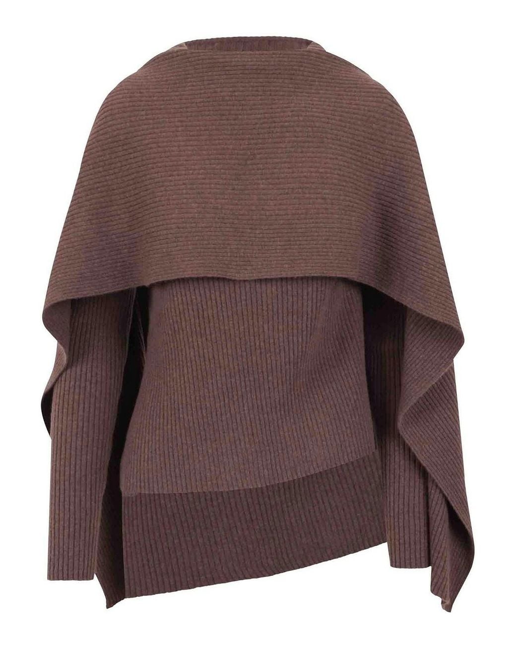 Christian Wijnants Brown Sweater With Cape-Effect Panel
