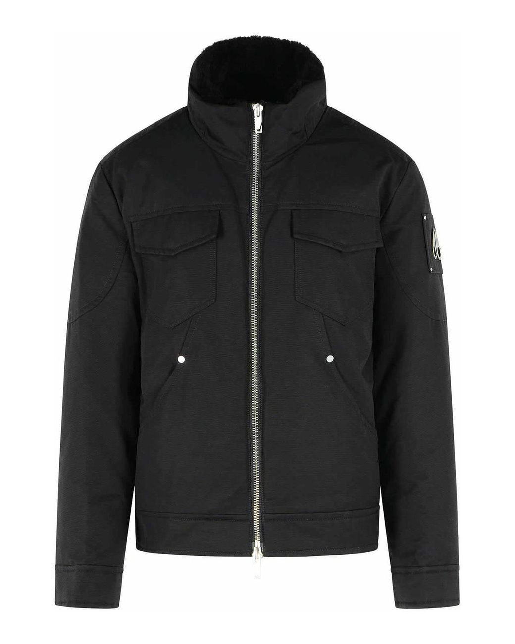 Moose Knuckles Black Falcon Cotton Blend Jacket for men
