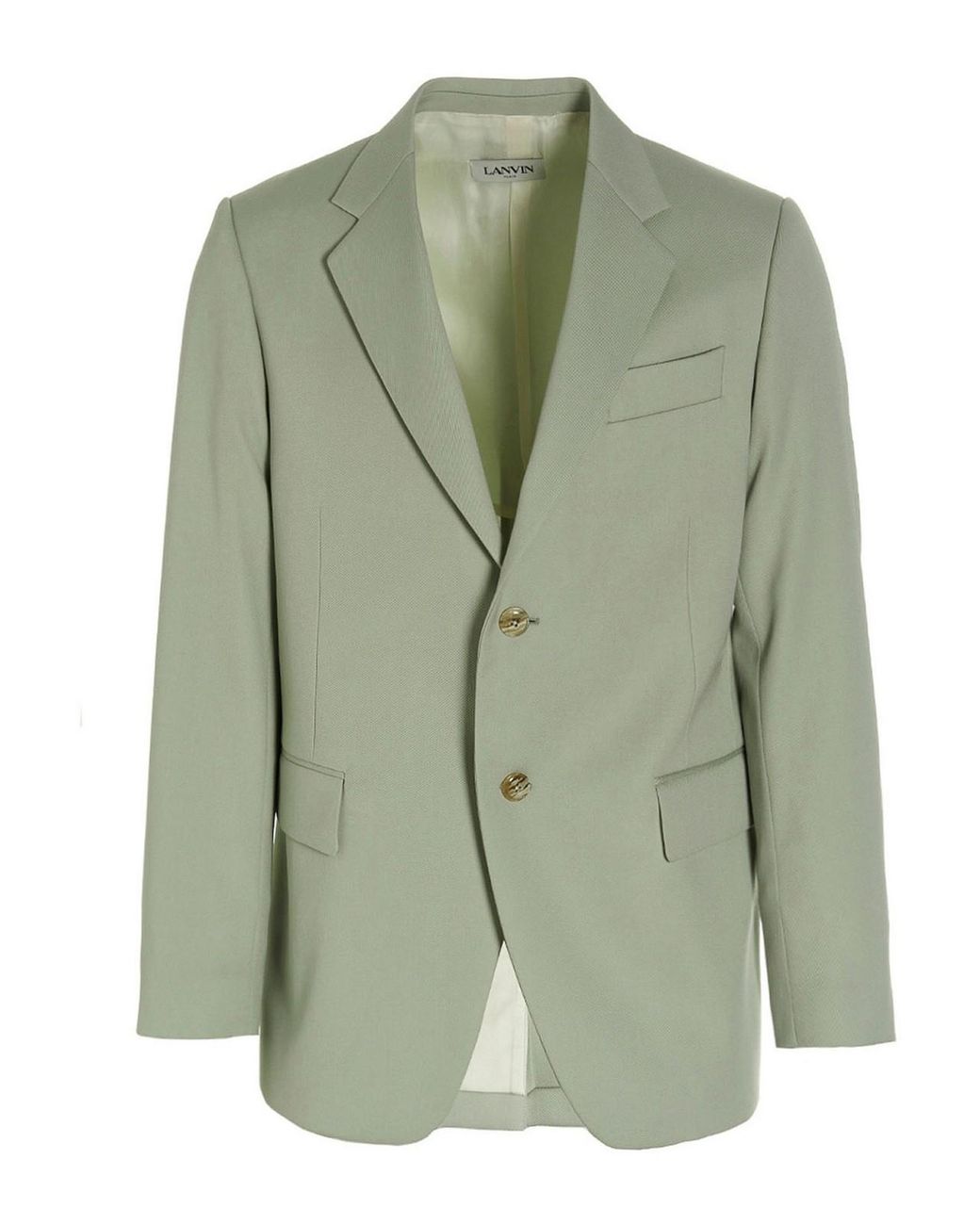 Lanvin Green Wool Single Breast Blazer Jacket for men