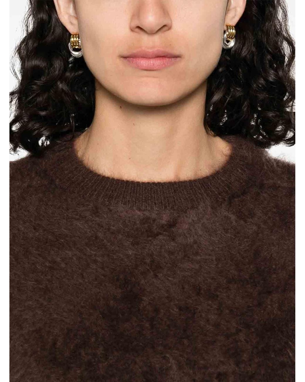 Soft Goat Brown Wool Crewneck Jumper