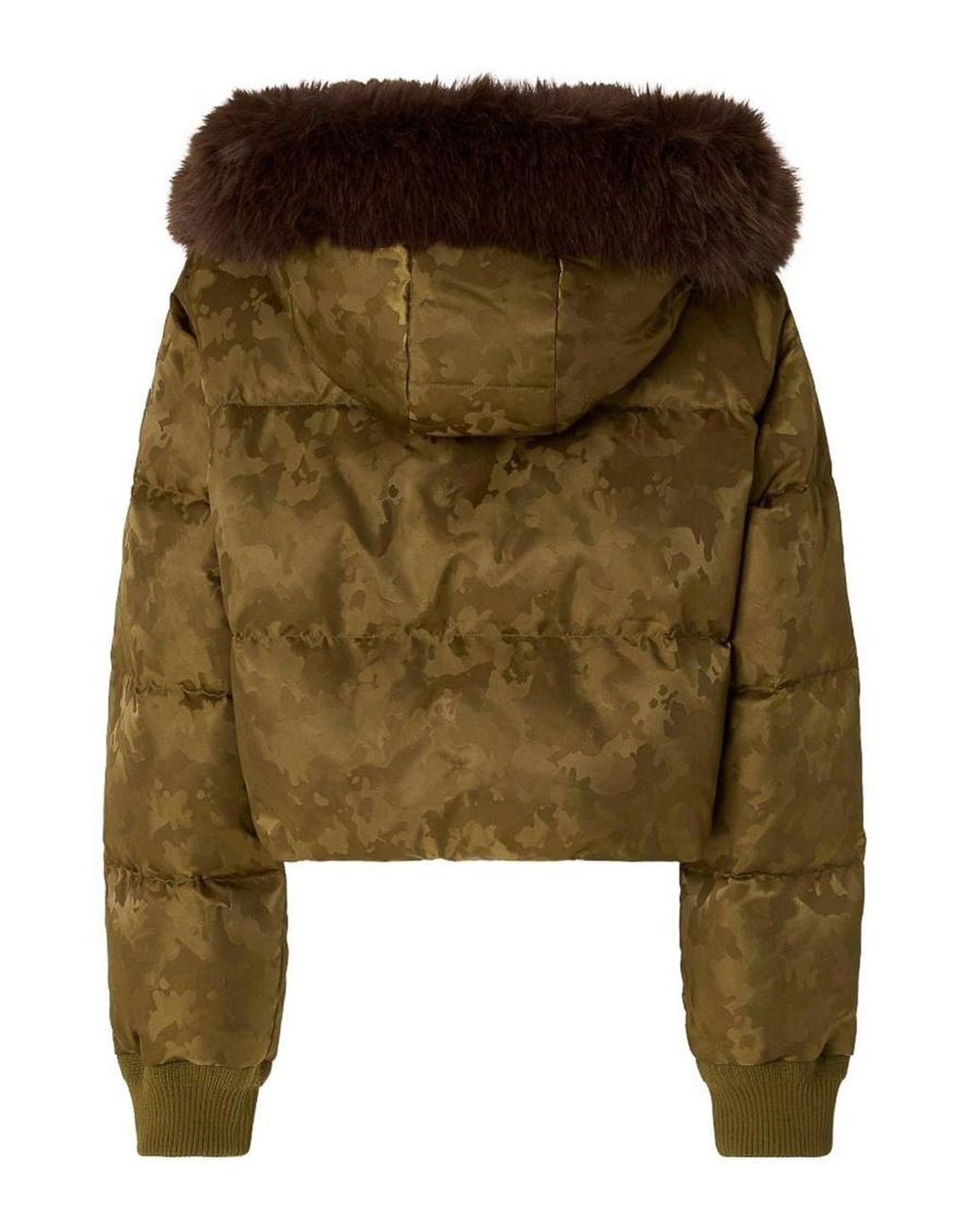 Pinko Green Piastraia Camouflage Motif Padded Jacket