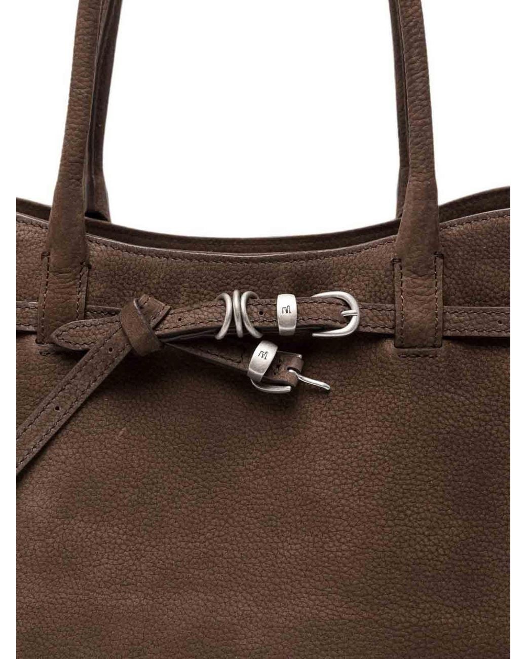 MARGE SHERWOOD Brown Leather Top-Handle Bag
