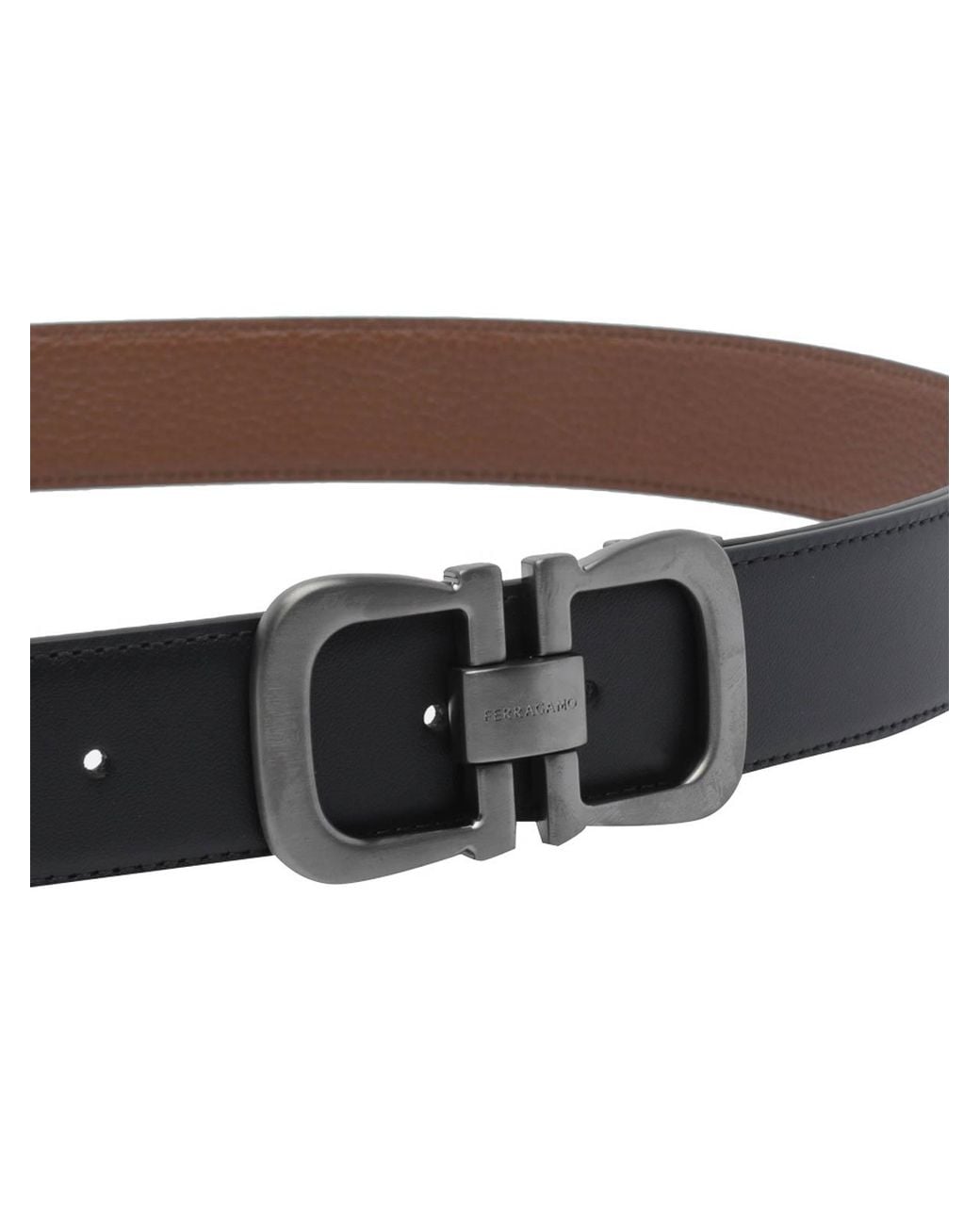 Ferragamo White Adjustable Gancini Belt for men