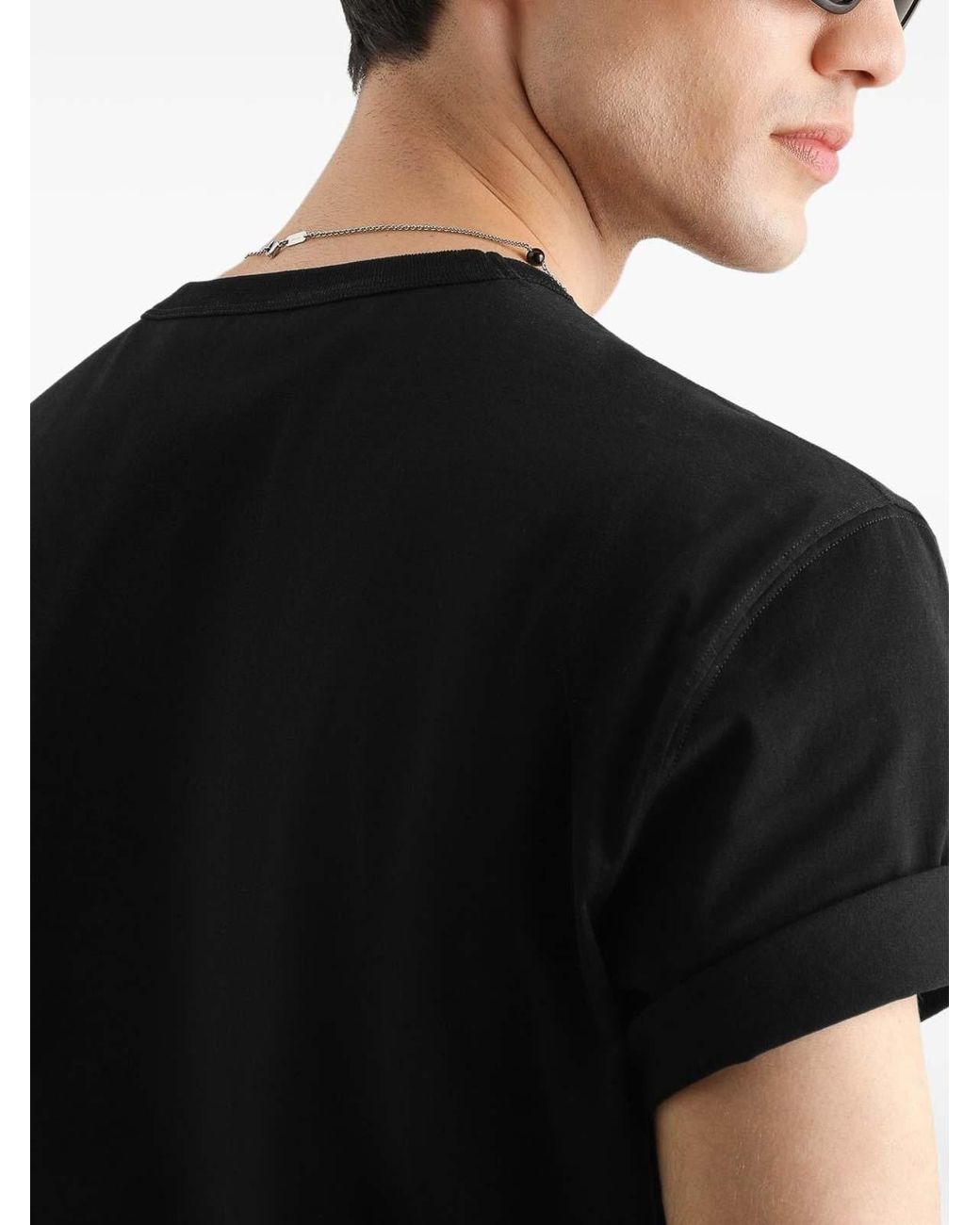 Dolce & Gabbana Black Cotton T-Shirt for men