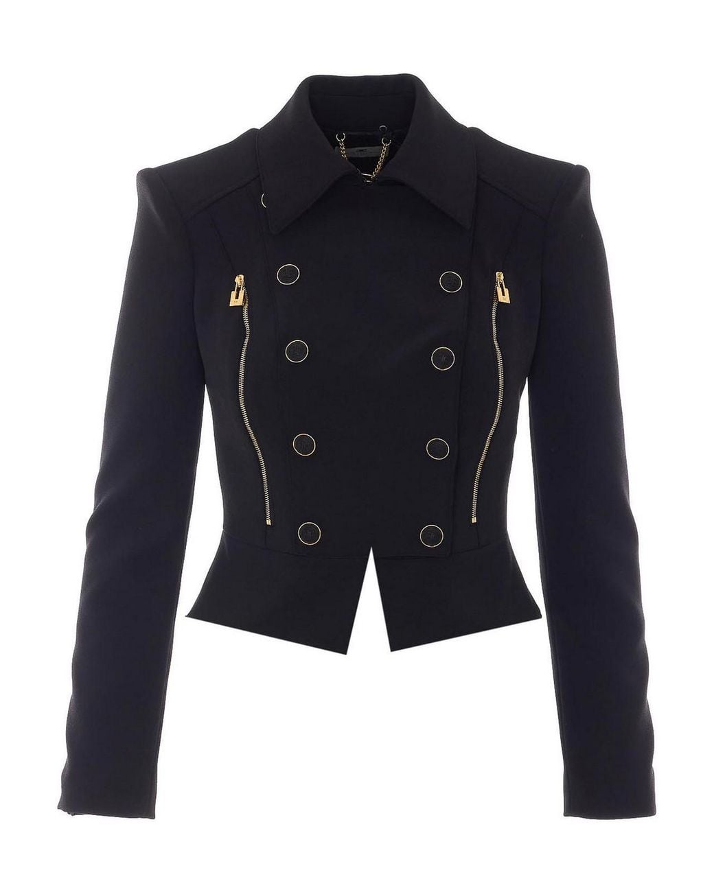 Elisabetta Franchi Blue Double Breasted Jacket