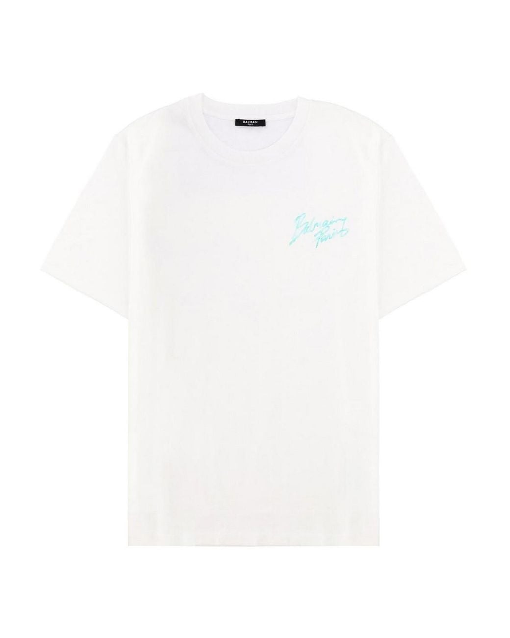 Balmain White T-Shirt With Logo for men