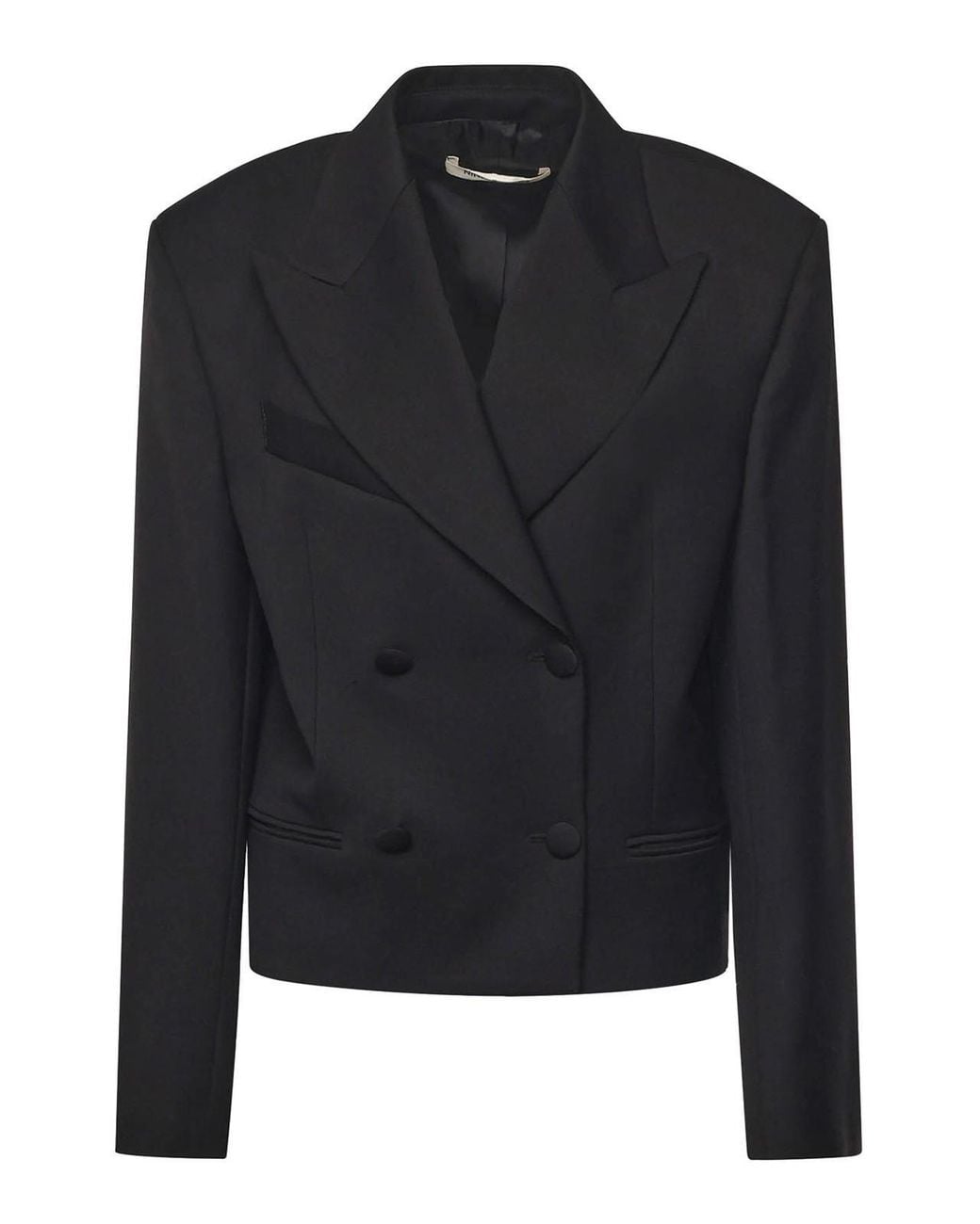 Nineminutes Black Cropped Tuxedo Blazer