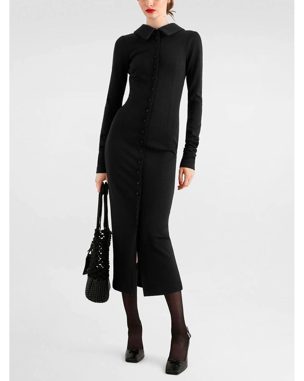 Dolce & Gabbana Black Wool Jersey Dress