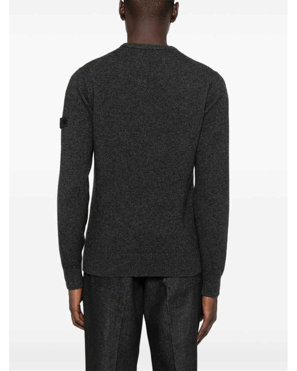 Peuterey Black Textured Knit Sweater With Crew Neckline for men